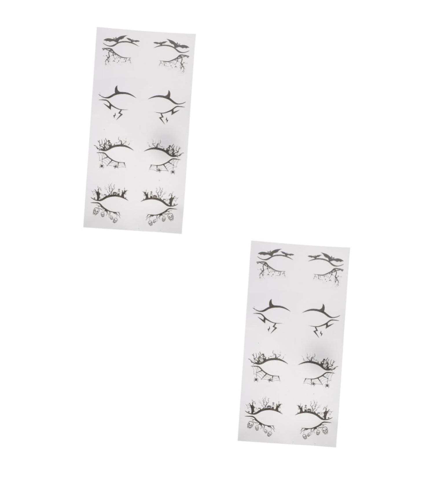 PLAFOPE 8 Pairs Halloween Eyeliner Stickers Halloween Face Tattoos Lace Stickers Eyeliner Tape Black Pvc - Buy Online on GoSupps.com