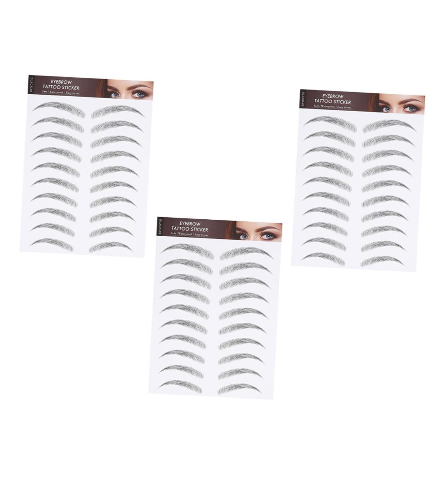 Beavorty 3 Sheets Waterproof Eyebrow Stickers Make up Kit False Eyebrows Sticker Eyebrow Stencils 4d Hair - Buy Online on GoSupps.com