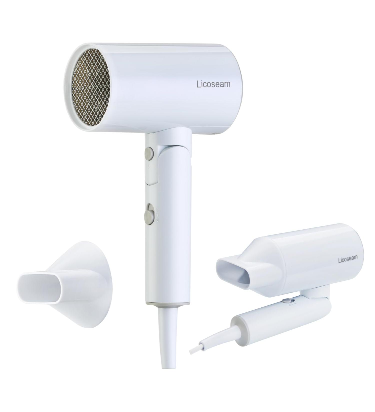 Fast Drying 1600W Foldable Hair Dryer - Compact Travel Blow Dryer in White - Buy Online on GoSupps.com