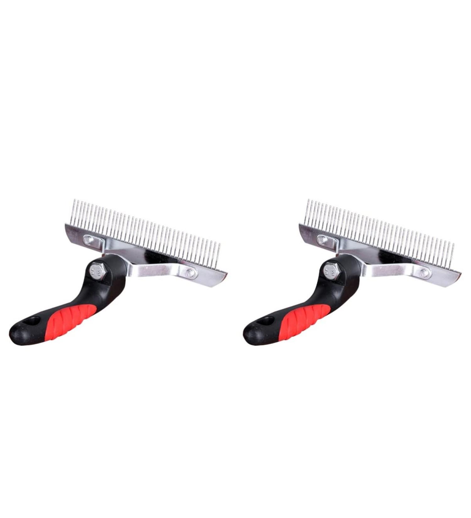 PopetPop 2pc Portable Pet Grooming Brush Set - Stainless Steel Animal Fur Remover for Dogs Cats and Rabbits - Durable & Lightweight Cleaning Tool - Buy Online on GoSupps.com