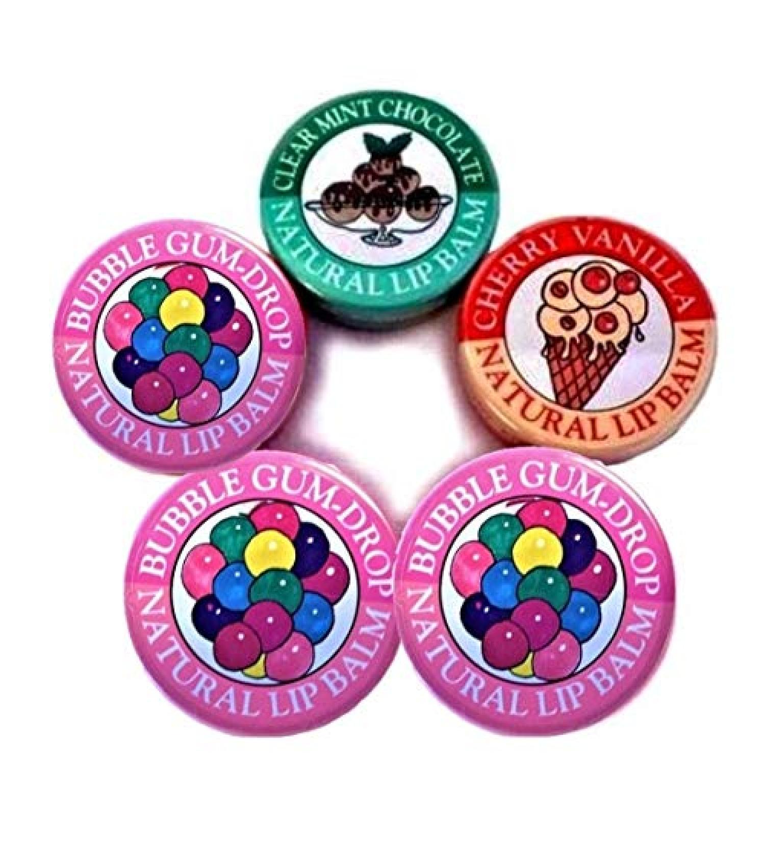 Candy Kisses Natural Lip Balm 5 Piece Assortment