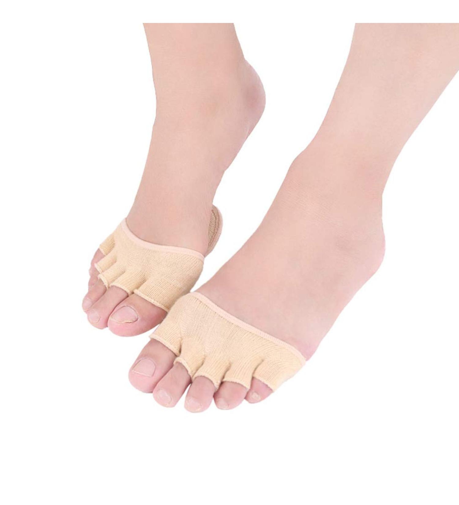 Milisten 1 Pair Metatarsal Pads Forefoot Pads Toe Socks Cotton Non-Slip Womens Toe Toppers Socks (Apricot) - Buy Online on GoSupps.com