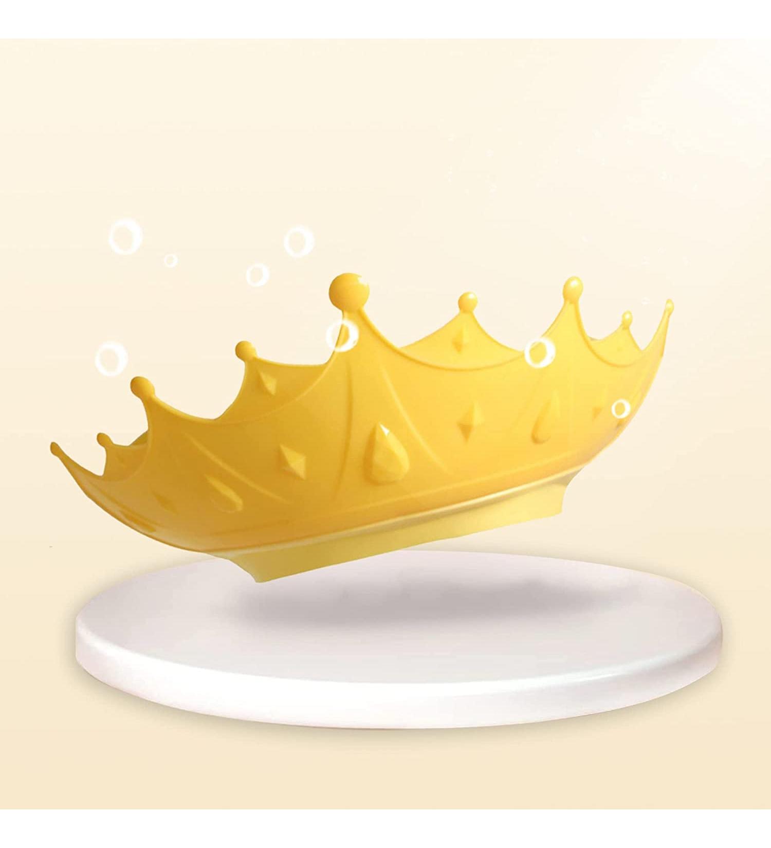 Adjustable Crown Kids Shower Cap for Hair Washing - Baby Bath Shampoo Shield with Visor for Eye and Ear Protection - Buy Online on GoSupps.com