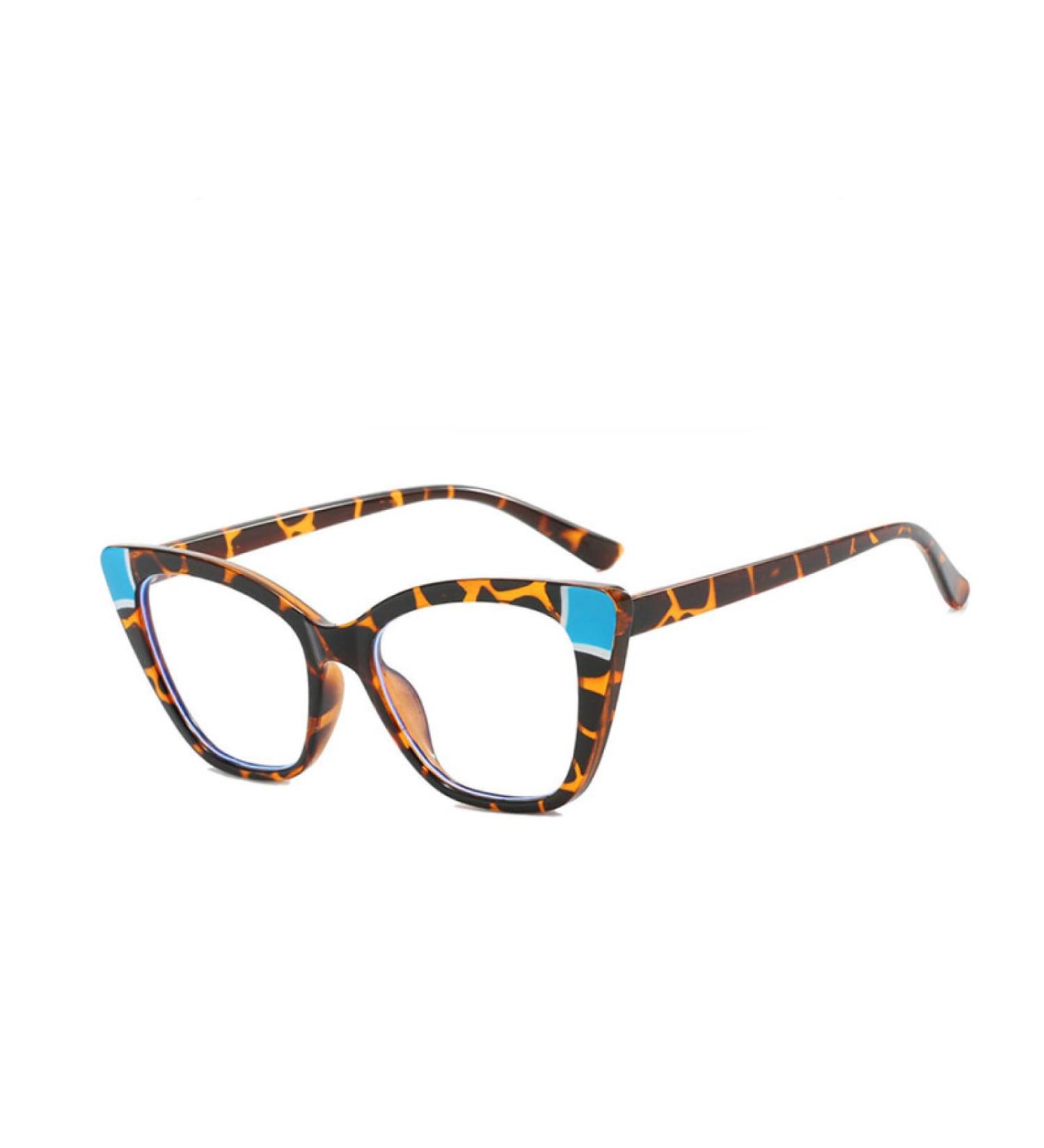 SERONI TR90 Cat Eye Blue Light Blocking Glasses for Men & Women | Anti-UV Computer & Reading Glasses | Leopard-Blue 66mm - Buy Online on GoSupps.com