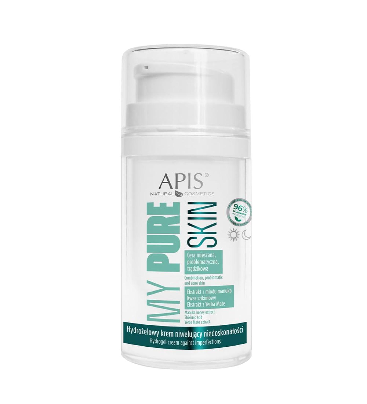 Apis Natural Cosmetics MY Pure Skin Hydrogel cream for reducing impurities 50 ml reduces impurities moisturizing skin protection light formula - Buy Online on GoSupps.com