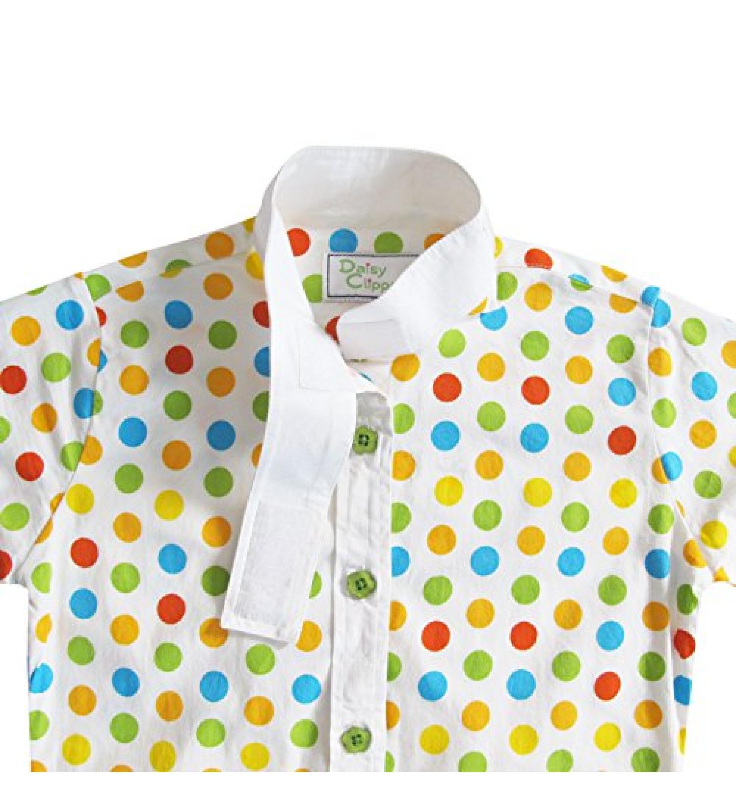 Huntley Equestrian Daisy Clipper Children's Polka Dot Long Sleeve Riding Shirt - Size 6 - Buy Online on GoSupps.com