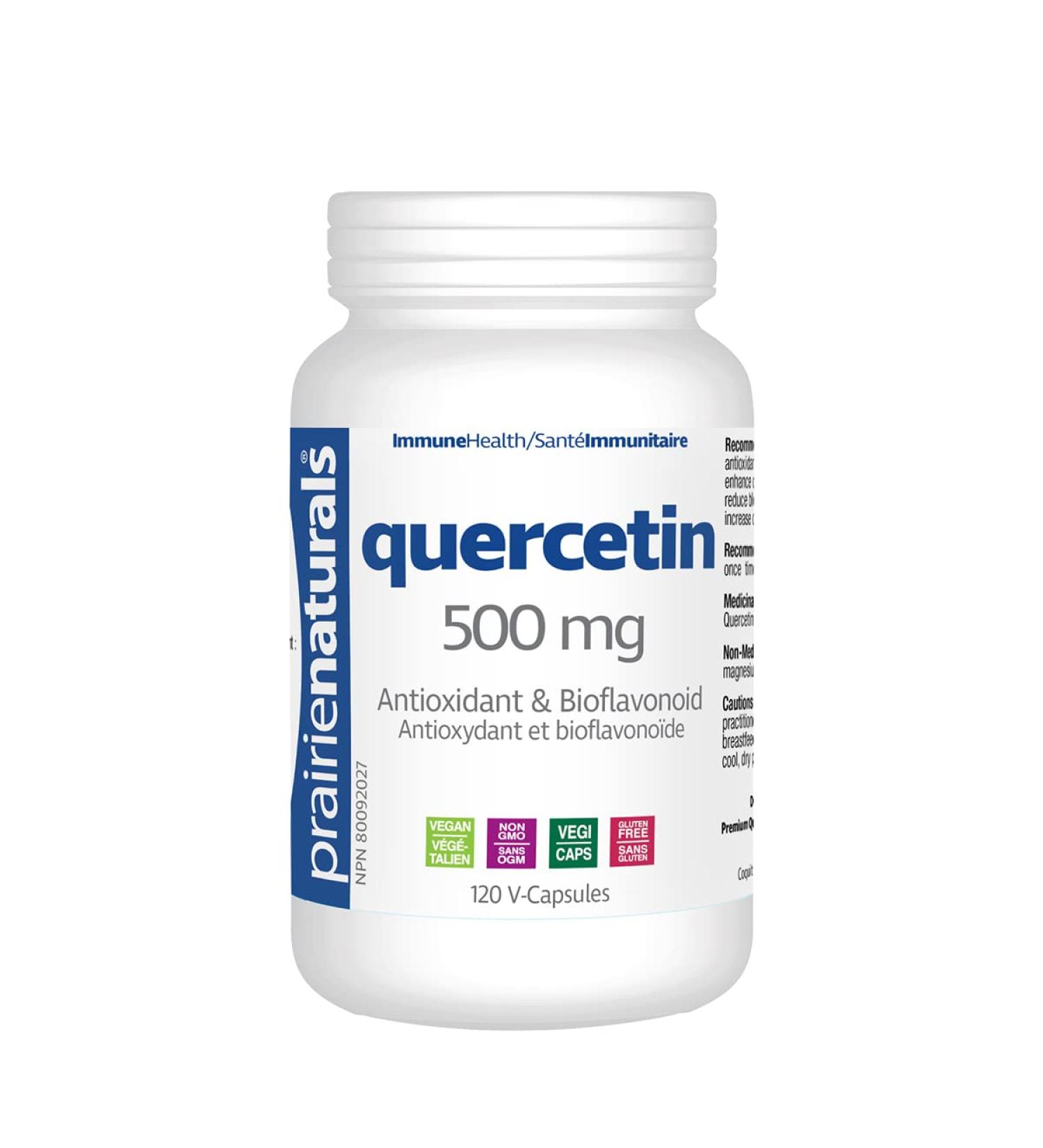 Prairie Naturals Quercetin 500mg Antioxidant & Bioflavonoid Capsule - 120 Count 120 count (Pack of 1)