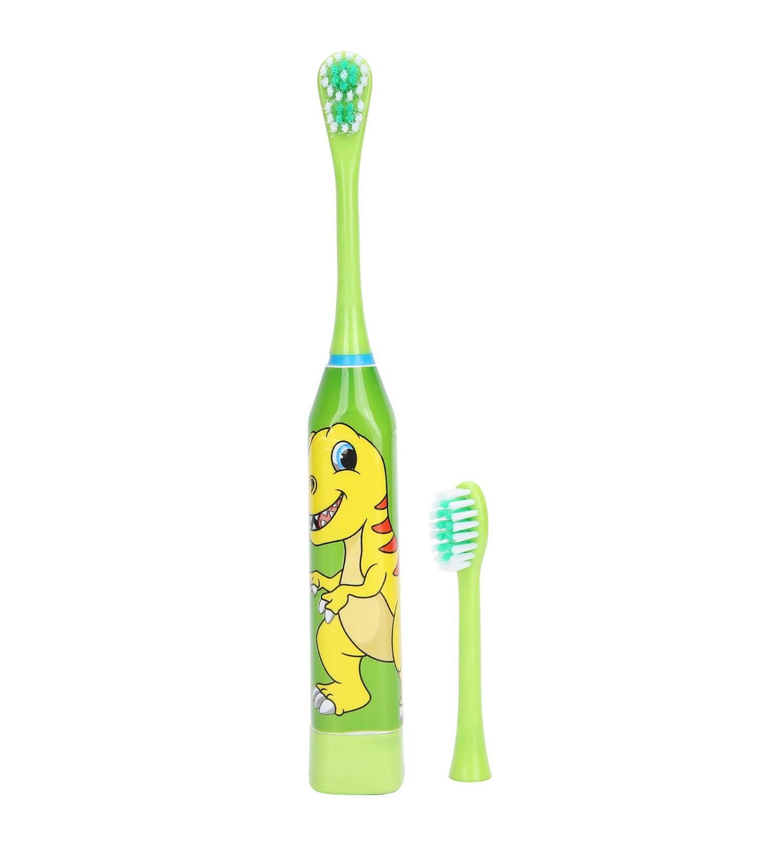 Children's Electric Toothbrush - Fun Cartoon Pattern Green | Oral Care for Kids - Battery Operated (AA Not Included) - Buy Online on GoSupps.com