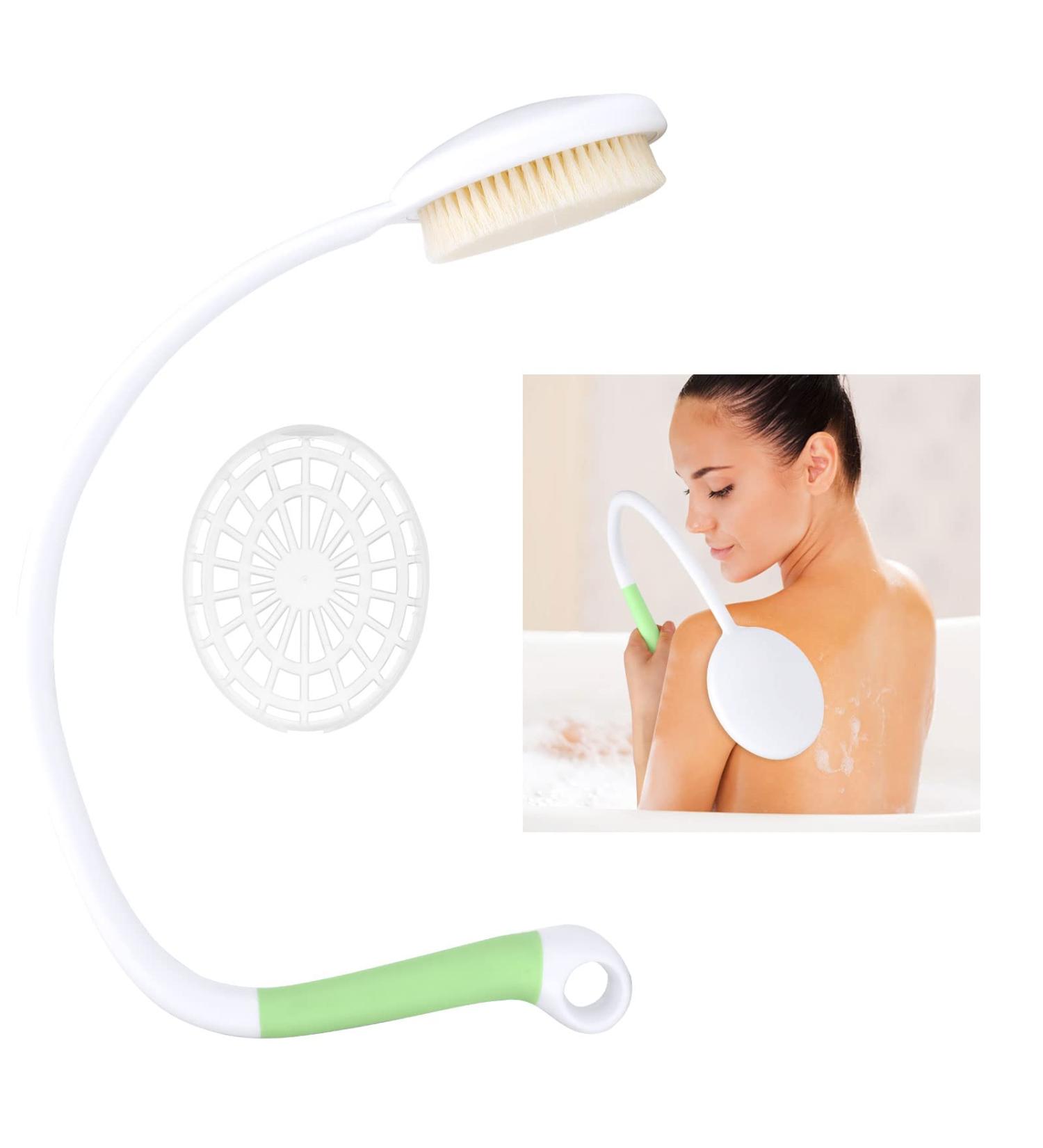 LYIGEOL 27.5 Back Bath Brush with Long Curved Handle - U-Shaped Body Scrubber for Elderly, Disabled, Post-Surgery, Limited Mobility - Buy Online on GoSupps.com