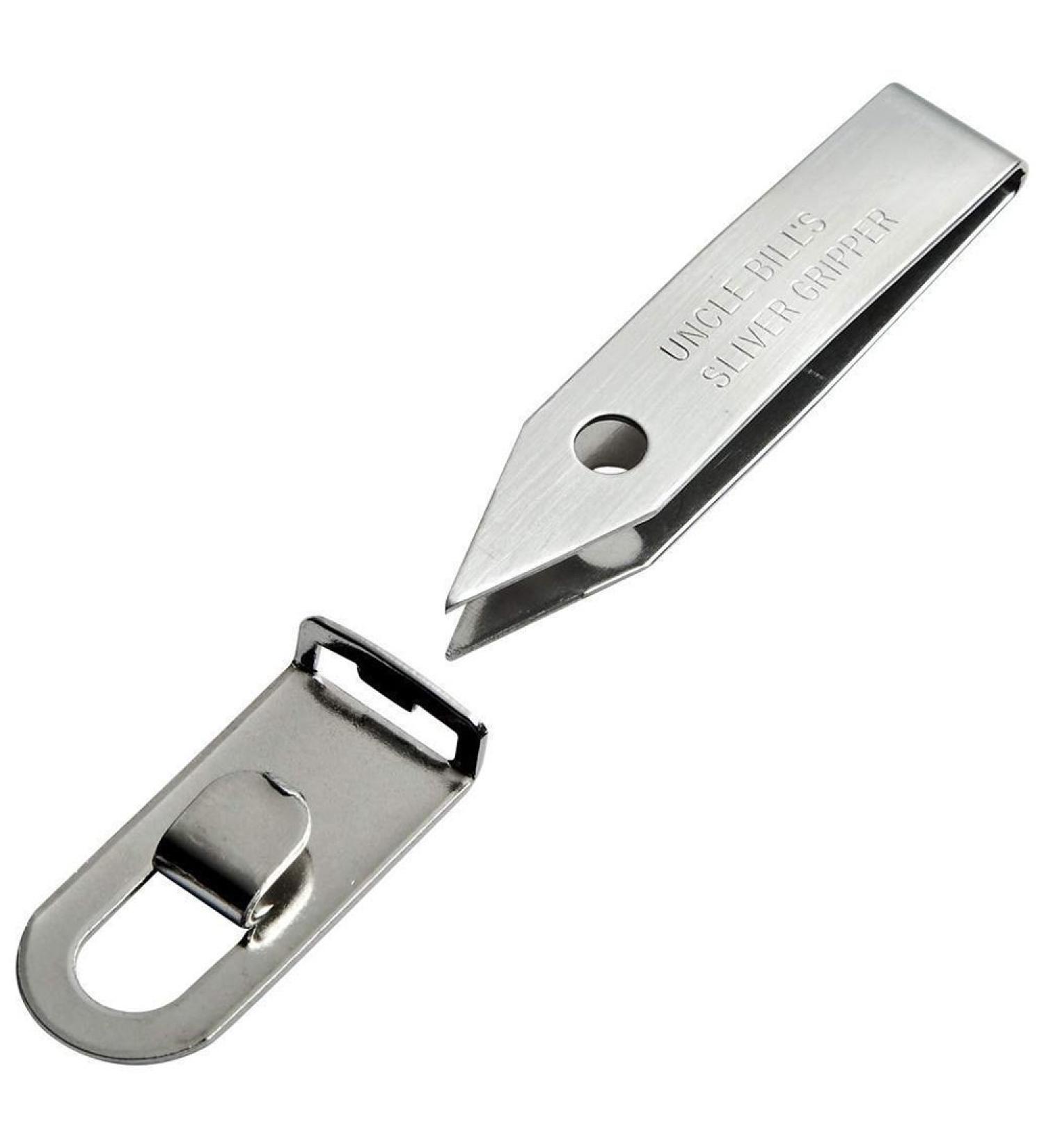 Uncle Bill's Sliver Gripper Tweezer on Key Chain Clip