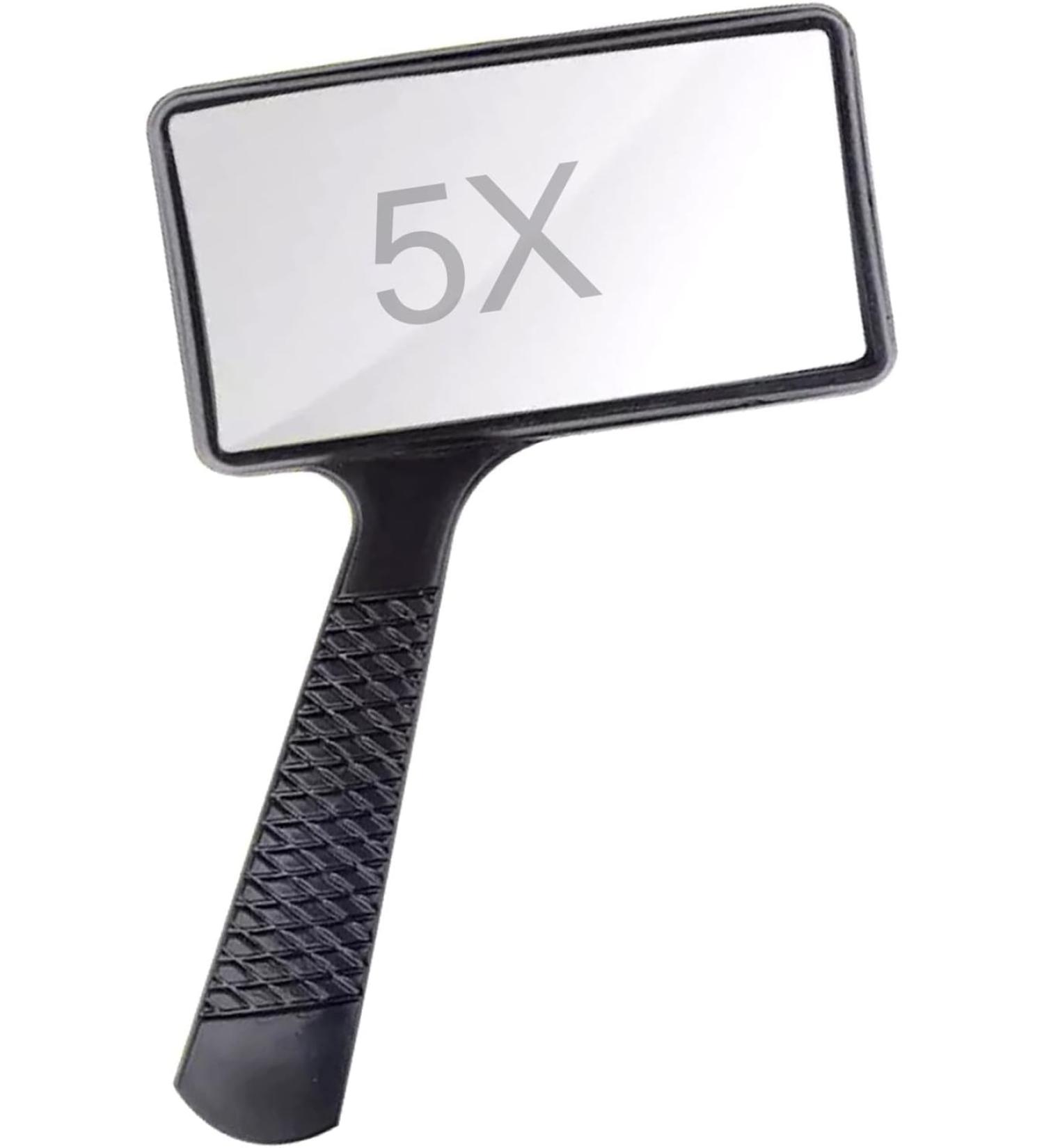 Junbyuhu 5x Hand Magnifying Glass Rectangular 100 x 50 mm Commercial Reading Magnifier for Seniors Low View Reading Hobbies Repair Observation - Buy Online on GoSupps.com