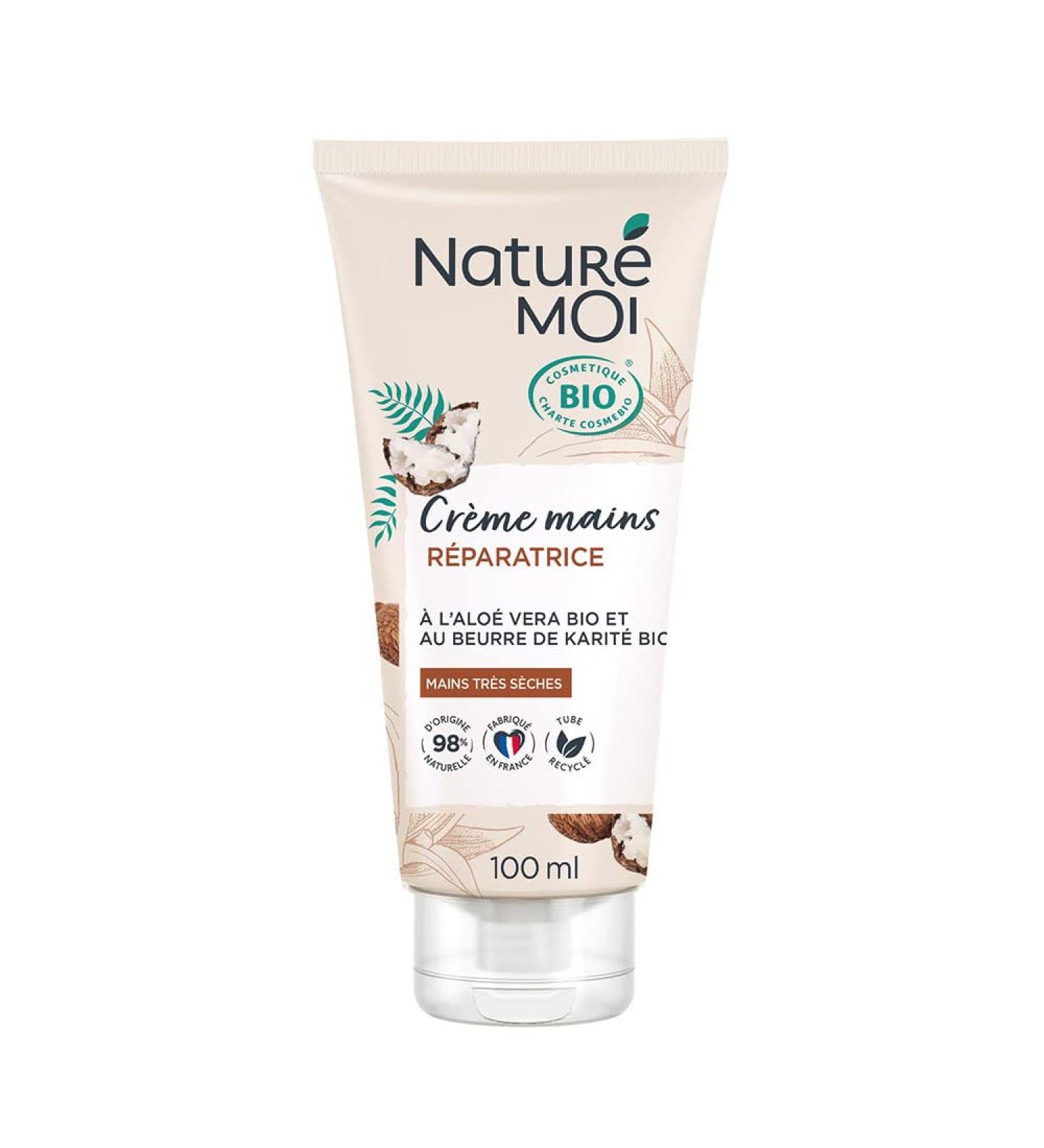 Natur Moi - Repairing Hand Cream - Very Dry Skin - Moisturizing Hand Cream with Aloe Vera and Organic Shea Butter - 98% Natural Origin - Certified Organic - 100ml - Made in France - Buy Online on GoSupps.com