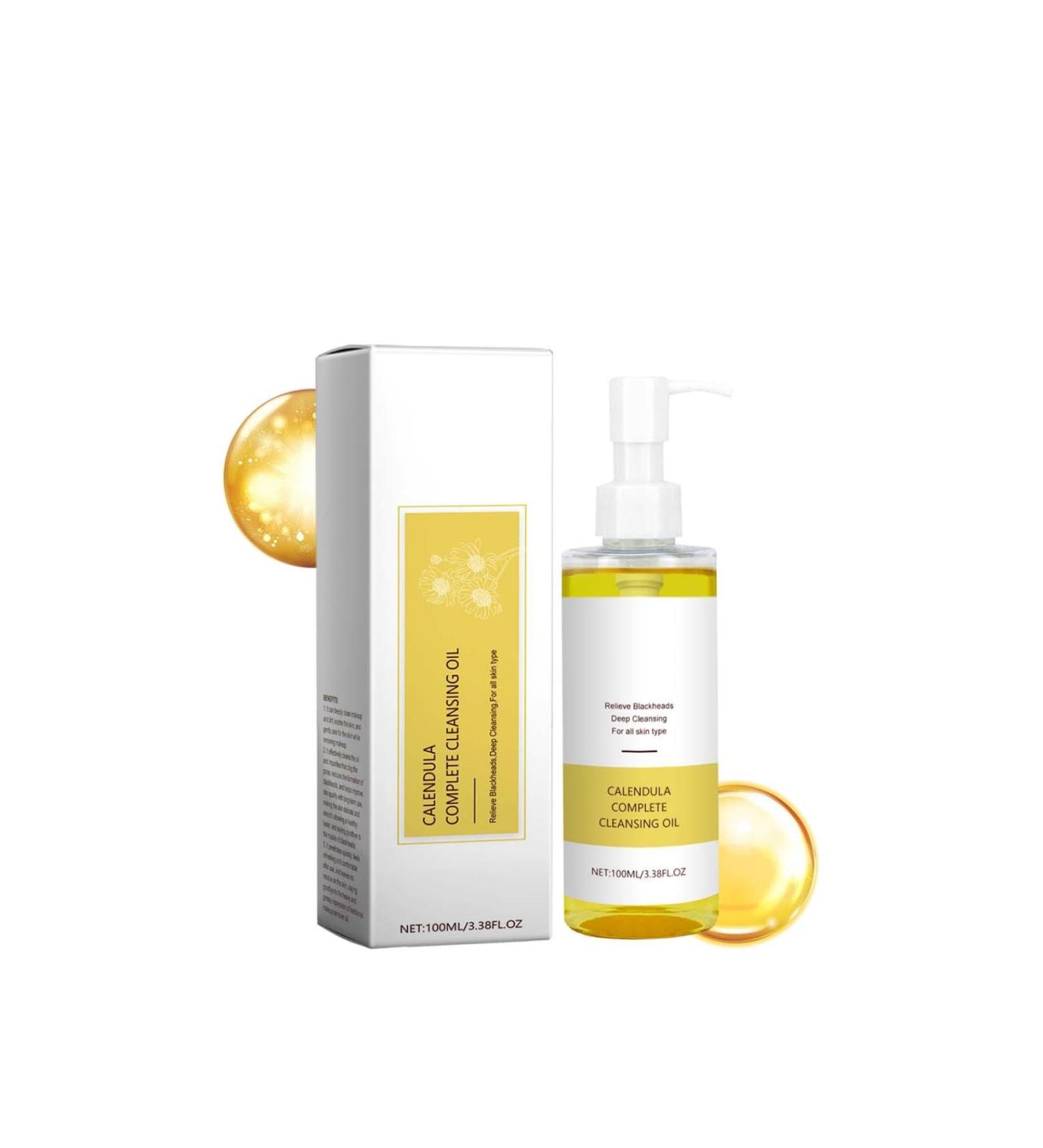 Calendula Face Cleansing Oil Calendula Cleansing Oil Korean Face Cleansing Oil Daily Makeup Removal Oil Cleanser Gentle and Light Not Tight Suitable for All Skin Types - Buy Online on GoSupps.com