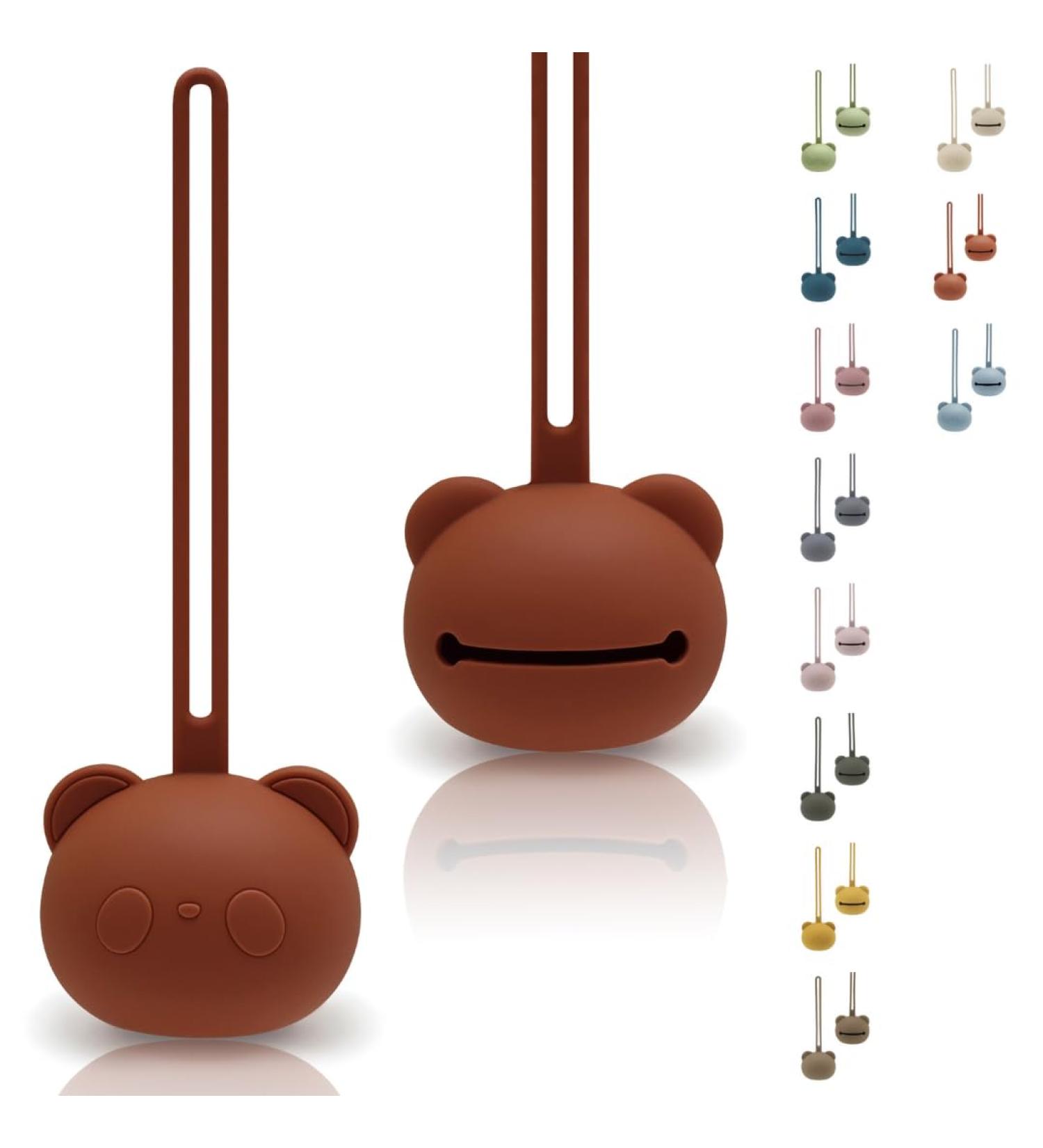 Caja Schnullerbox Silicone | BPA-Free Pacifier Storage | Panda Design | Safe & High-Quality Baby Accessories for Toddlers & Babies (Brown) - Buy Online on GoSupps.com