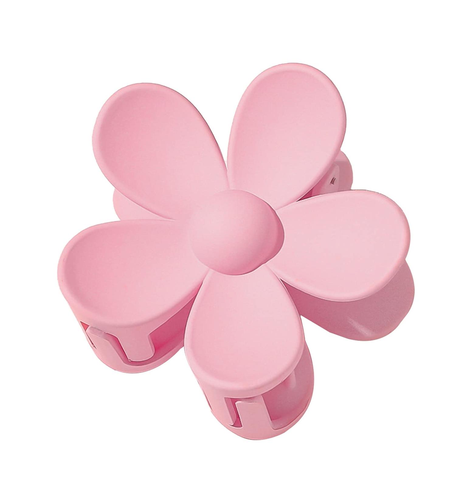 Flower Shaped Pink Hair Claw Clips - Anti-scratch & Smell-less | Strong Hold Plastic Jaw Clips by HEART SPEAKER - Buy Online on GoSupps.com