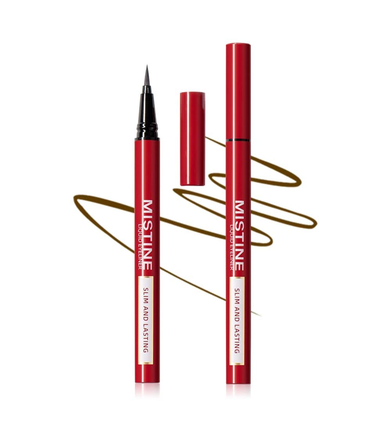 Mistine Light Brown Liquid Eyeliner Pen | Smudge Proof & Waterproof | Vegan & Cruelty Free | Matte Finish | 0.04 Fl Oz - Buy Online on GoSupps.com
