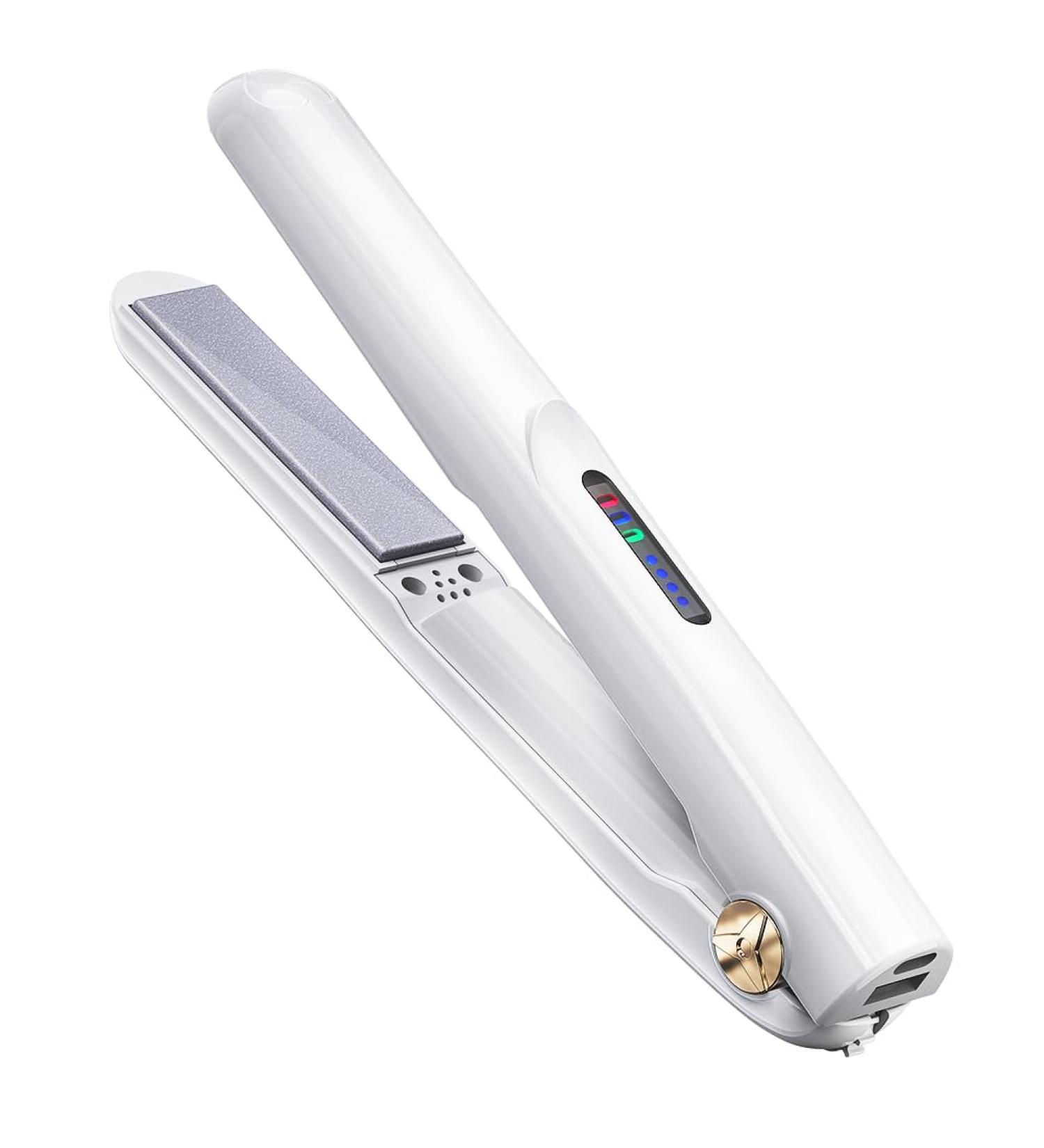 Buy Cordless 2-in-1 Hair Straightener & Curler - Mini Wireless Ceramic Flat Iron for Travel - USB Rechargeable Hot Tools for Men & Women - White - Buy Online on GoSupps.com