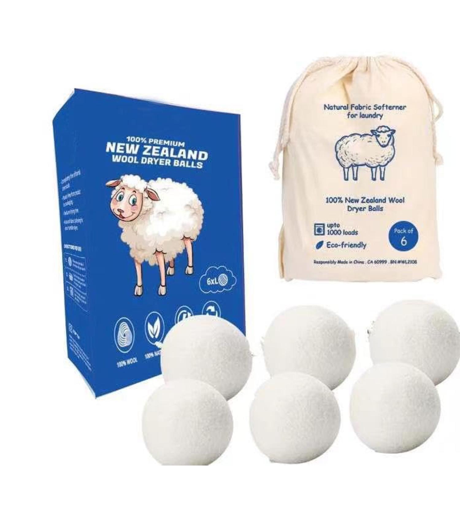 Buy Eco-Friendly Wool Dryer Balls - Natural Fabric Softener for All Laundry - Buy Online on GoSupps.com