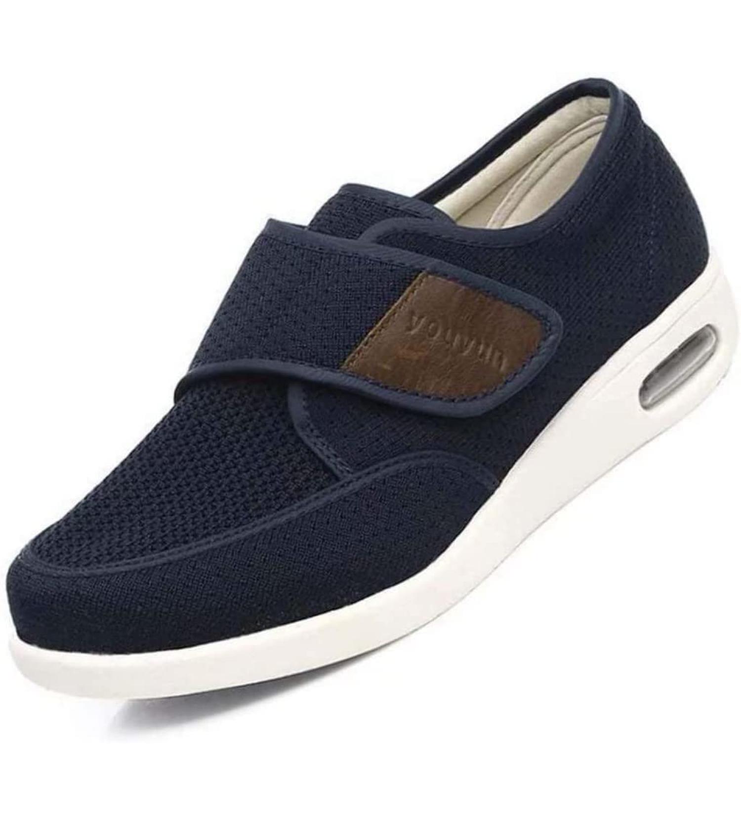 Men's Extra Wide Diabetic Shoes for Swollen Feet - Adjustable Arthritis Orthopedic Sneakers - Blue, Size 8 - Buy Online on GoSupps.com