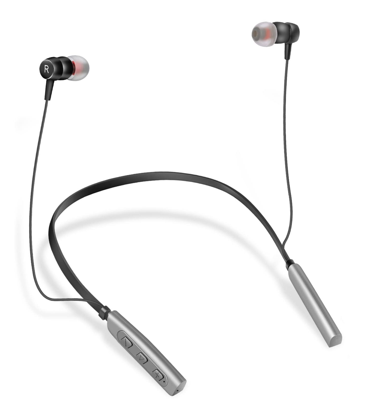 CESLIFF Rechargeable Hearing Aids - Wireless Neckband Amplifier for Seniors & Adults - Noise Canceling, 2 Modes, 5 Volumes - Silver Grey - Buy Online on GoSupps.com