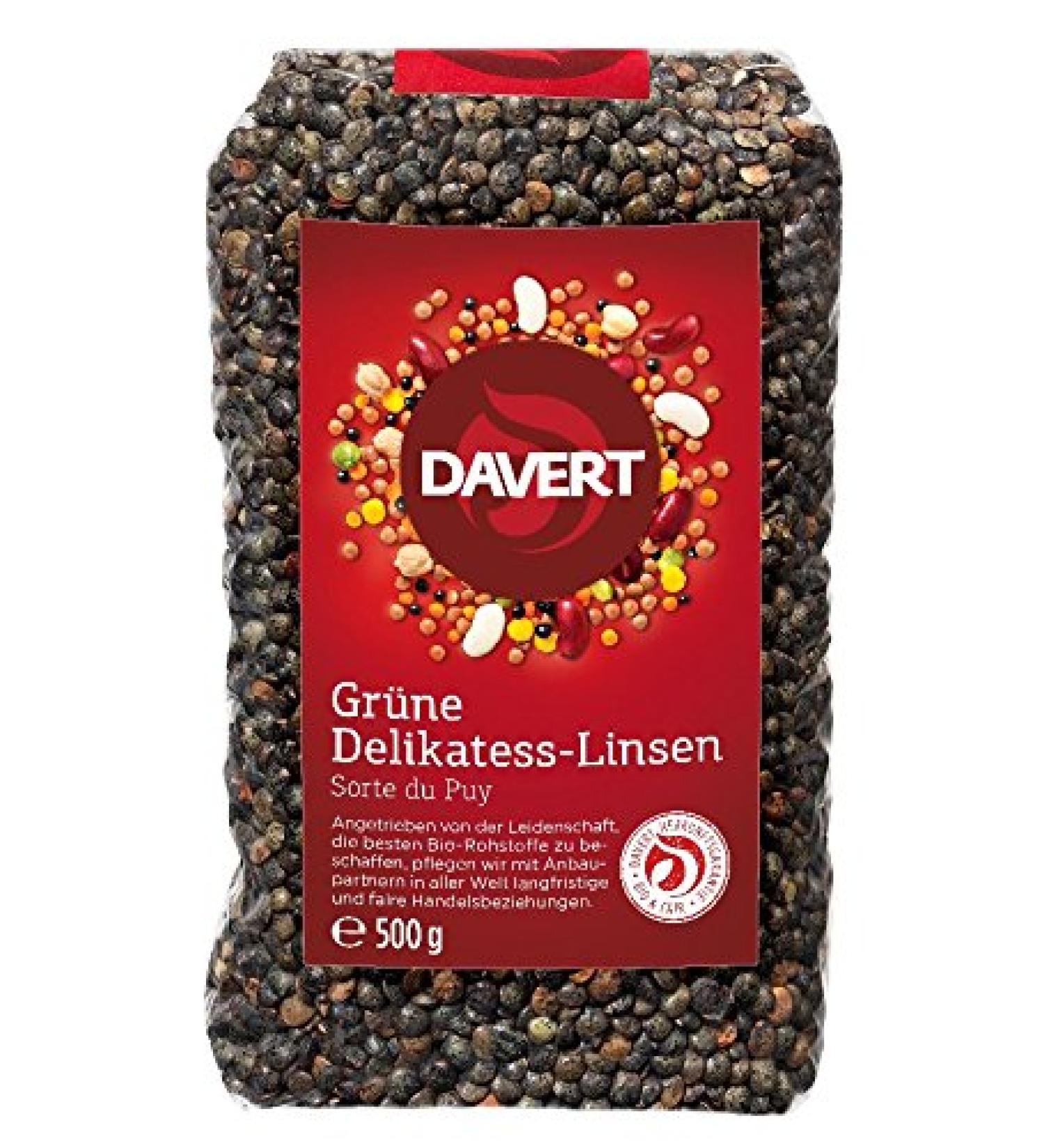 Davert M hle Organic Green Delicatessen Lentils (8 x 500 gr)