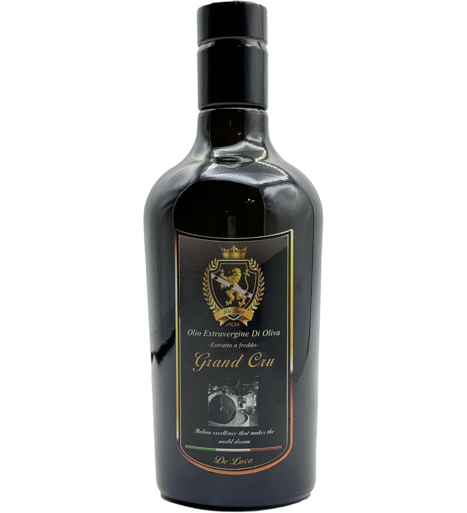 De Luca Grand Cru Extra Virgin Olive Oil 100% Italian Caroleian monoculture cold-extracted produced in Calabria De Luca Italian excellence that makes the world dream (500 ml)