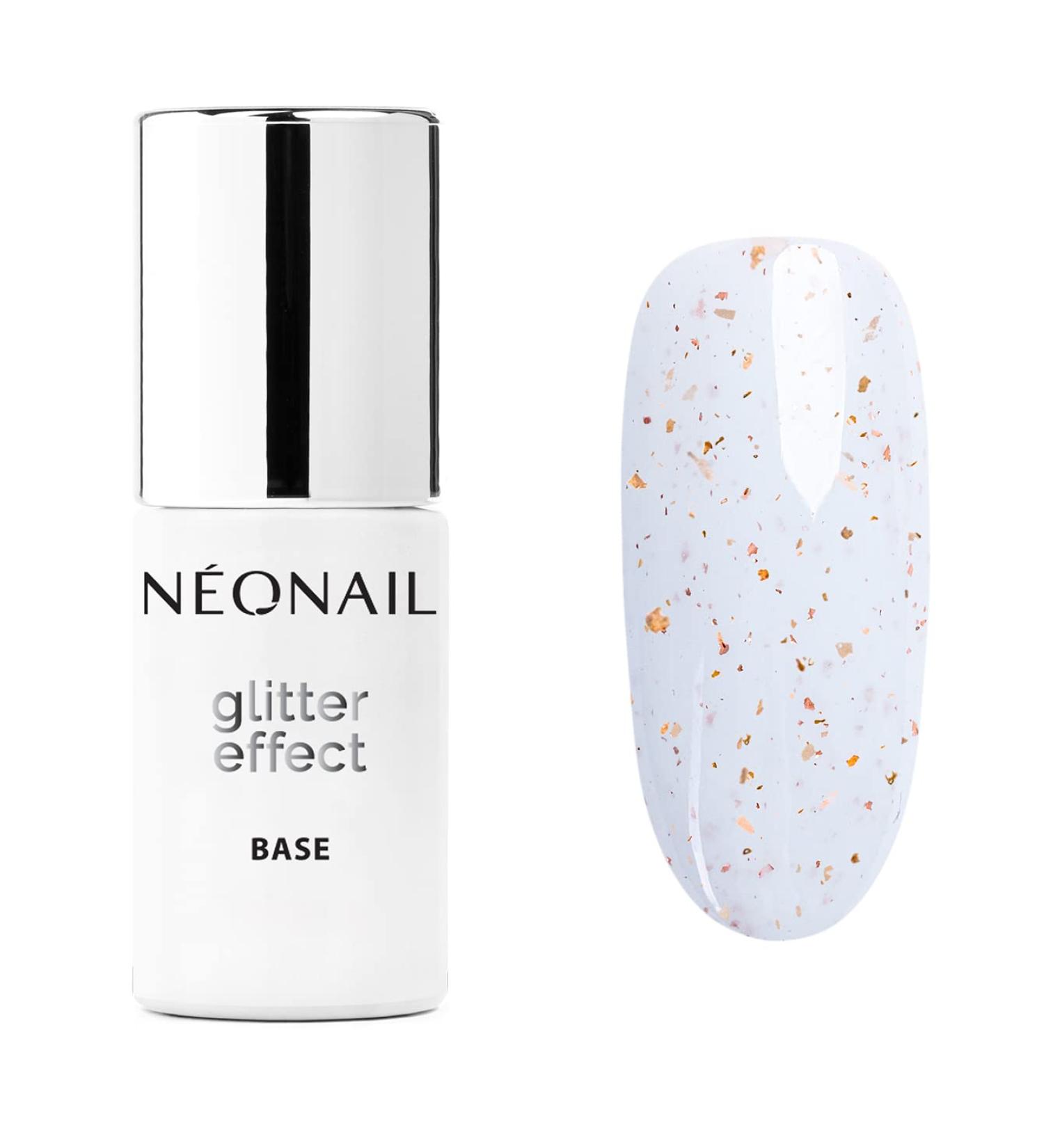 Neonail UV Nail Polish Base Coat Gel - Glitter Effect White Sparkle 7.2ml | Perfect for Gel Nails & Nail Art - Buy Online on GoSupps.com