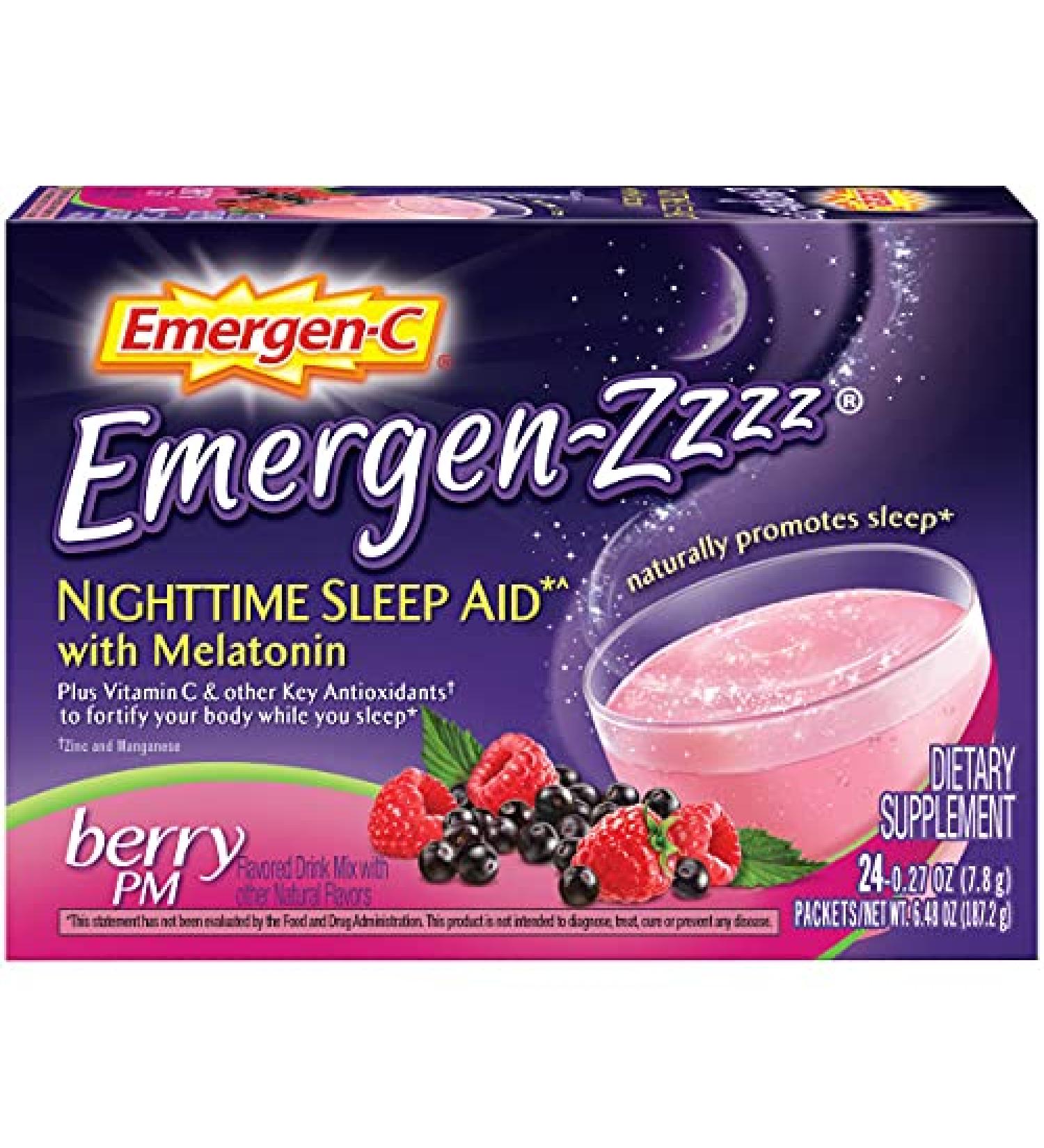 Emergen-Zzzz Nighttime Sleep Aid Berry PM - 24 Packets - Buy Online on GoSupps.com