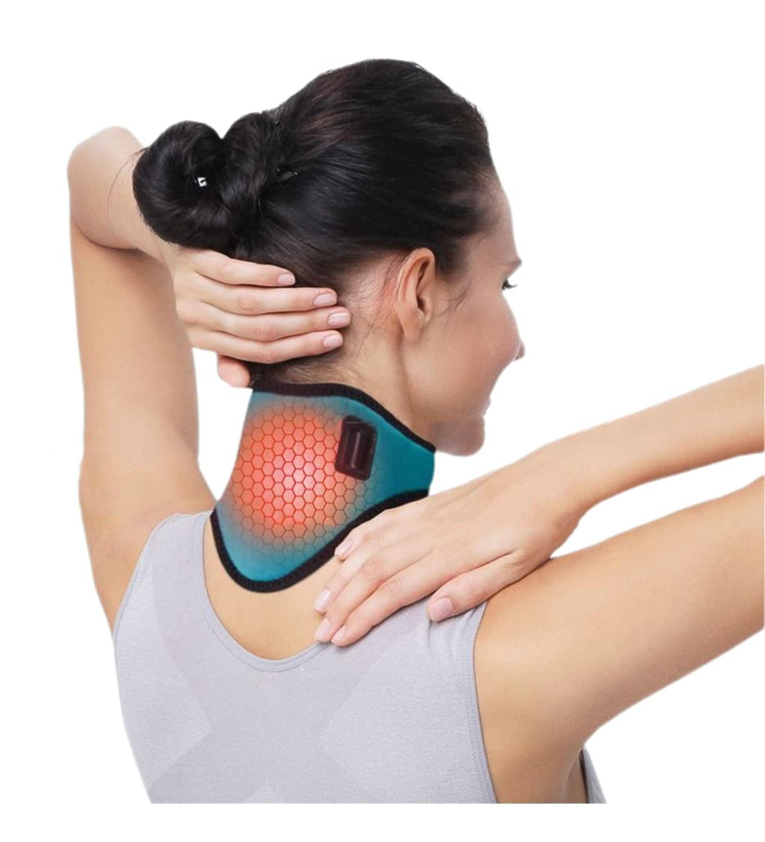 USB Neck Heat Pad Electric Neck Warmer Collar - Pain Relief & Therapy with Adjustable Temperature - Cyan - for Women Men Elder - Buy Online on GoSupps.com