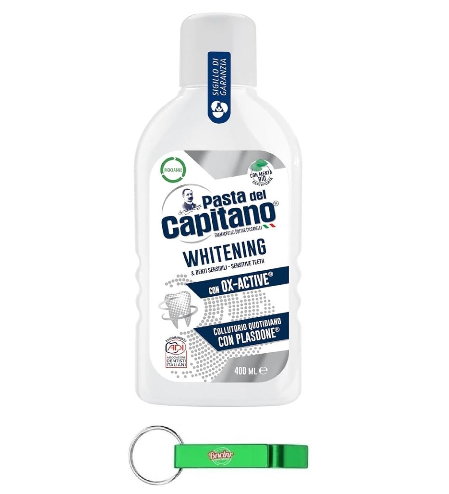 Buy 12x Pasta del Capitano Whitening Mouthwash for Sensitive Teeth 400ml | Free Beni Culinari Keychain - International Shipping Available - Buy Online on GoSupps.com