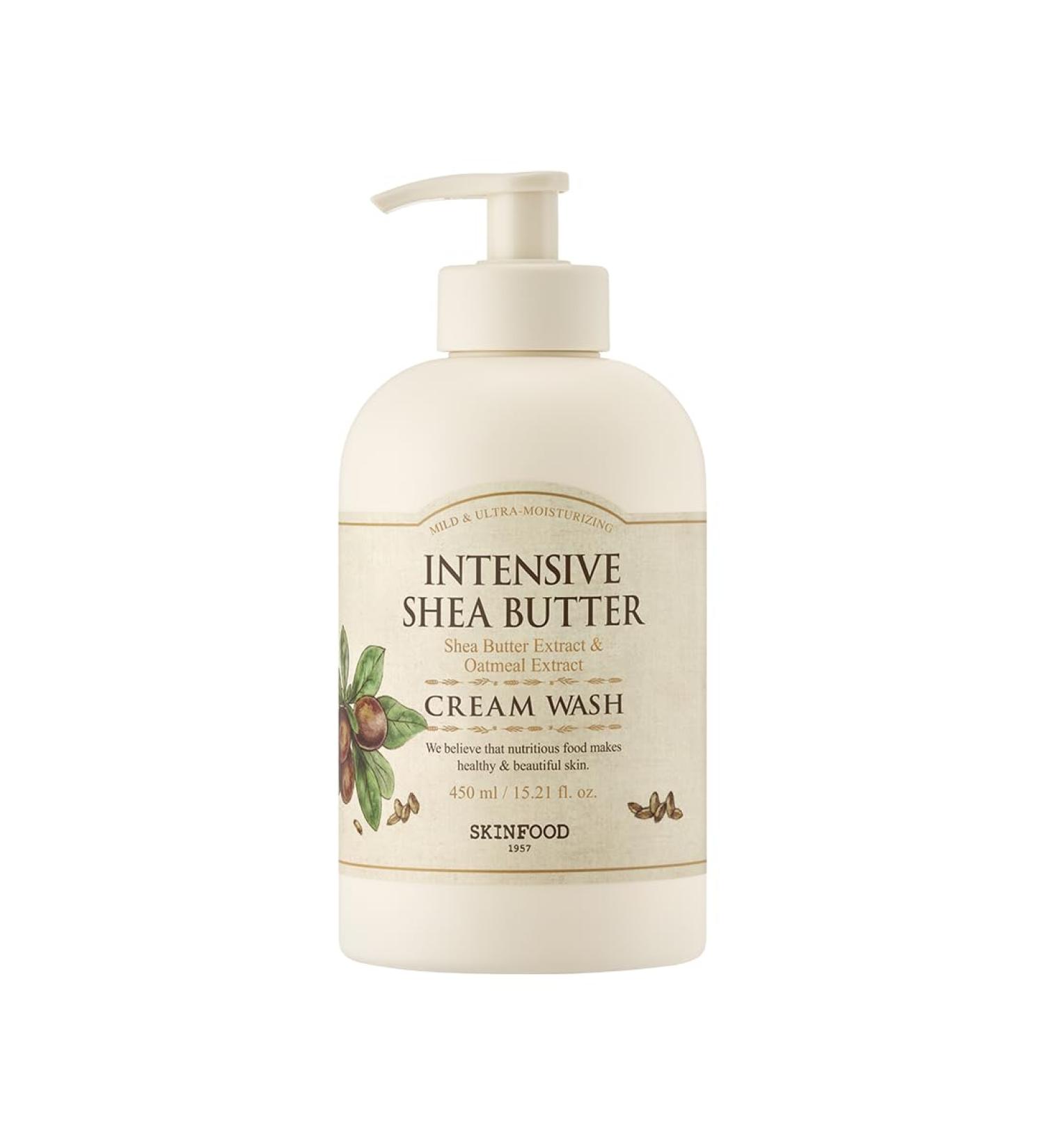 SKINFOOD Intensive Shea Butter Cream Wash 450g - Ultra Hydrating Body Cream with Shea Butter & Oatmeal - Moisturizing Body Wash for Men & Women - Buy Online on GoSupps.com