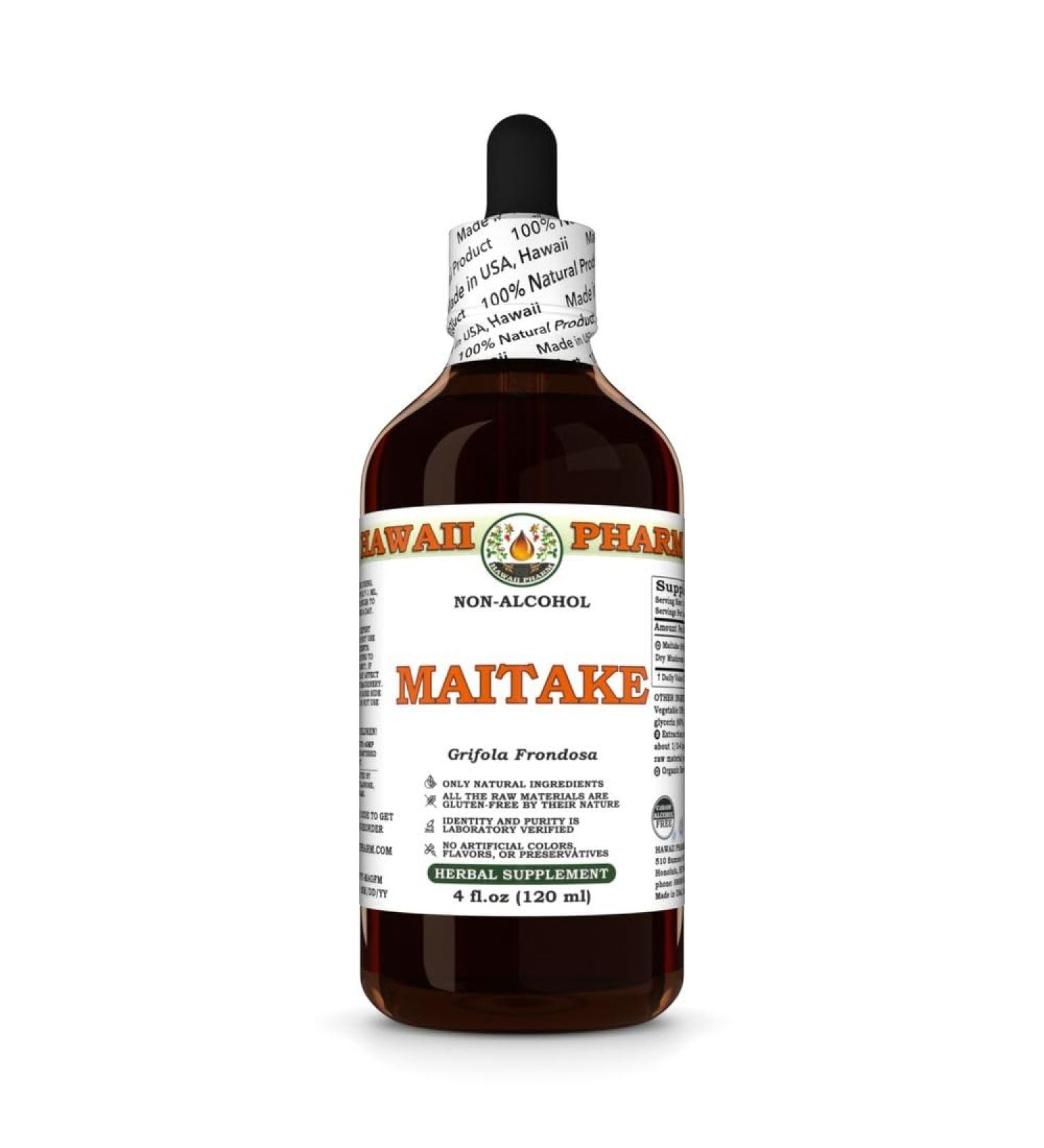 Maitake (Grifola Frondosa) Dry Mushroom Glycerite Made in Hawaii Organic Raw Materials All Natural Vegan Lab Tested Alcohol-Free Liquid Extract - 4 fl.oz 4 Fl Oz (Pack of 1) - Buy Online on GoSupps.com