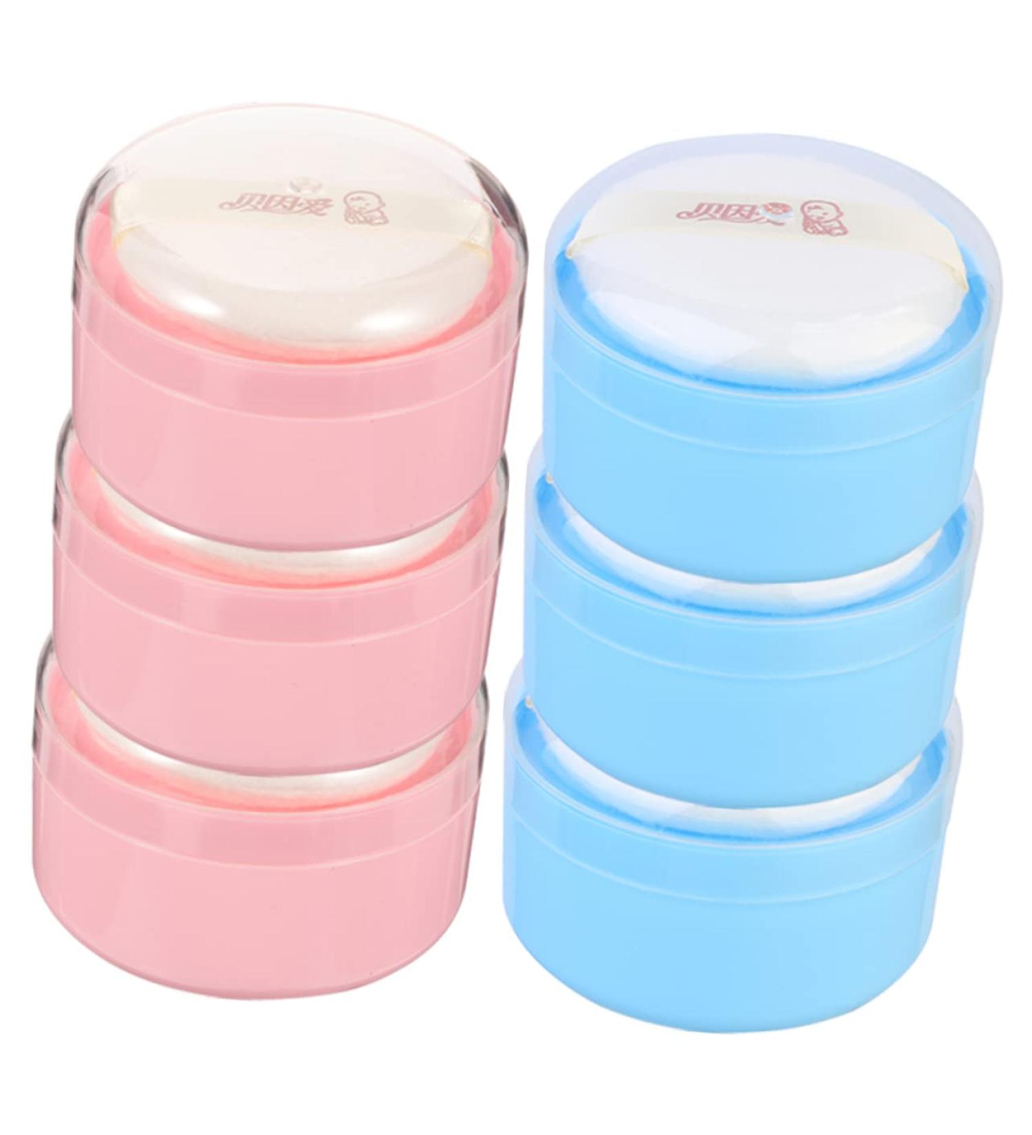 GAFOKI 6pcs Body Powder Puff Set - Travel Dispenser with Assorted Color Puffs - Buy Online on GoSupps.com