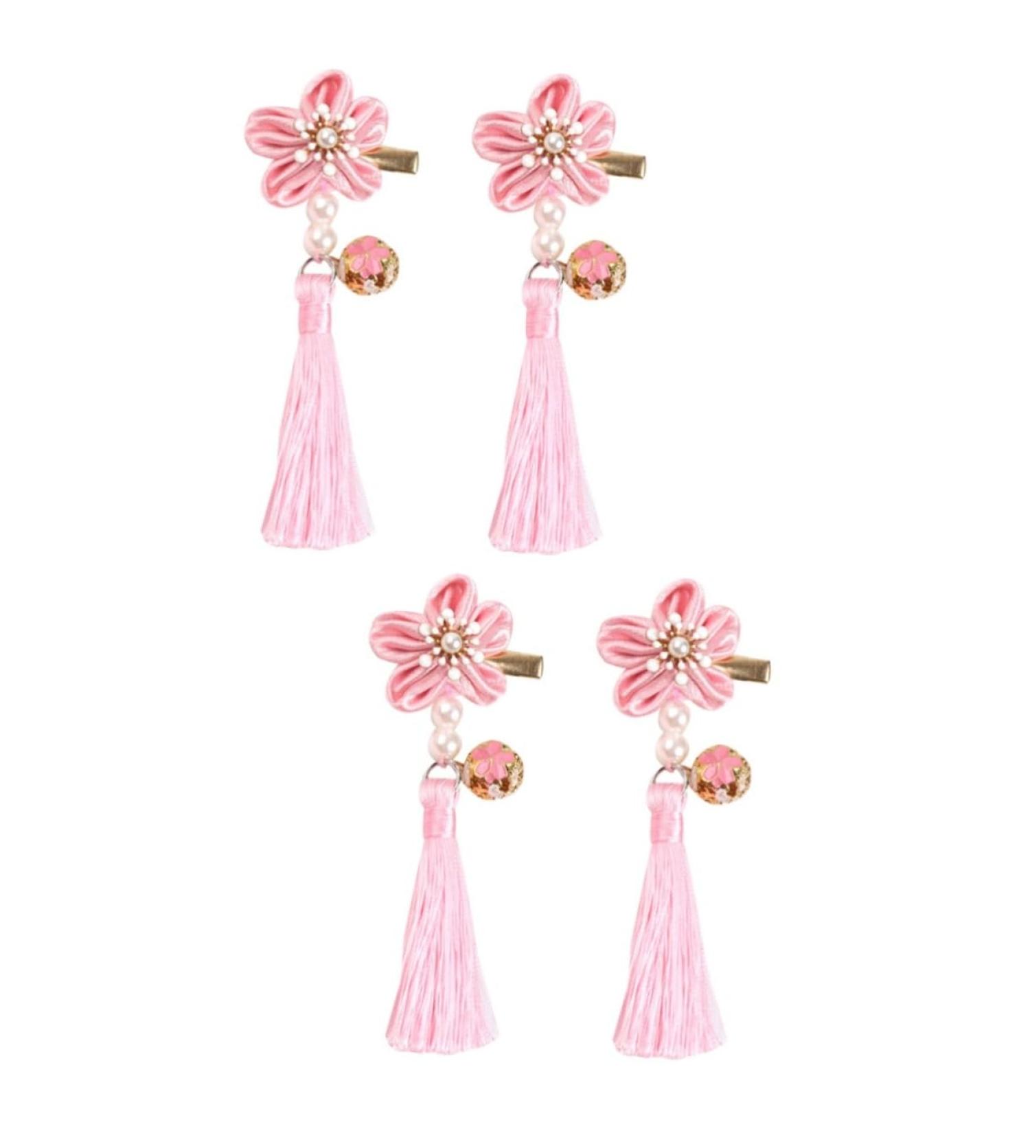 ibasenice 2 Pairs Kids Barrettes for Hair Hanfu Hair Accessories Girl Barrettes Clip Flower Hair Clip Kids Hair Accessories Hair Clip for Han Chinese Clothing Child Candy Bag Tassel - Buy Online on GoSupps.com