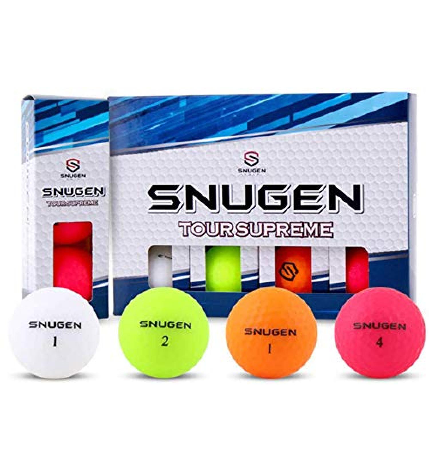 Snugen Soft Feel Matte Golf Balls - Long Distance Tour Ball 12-Pack - Buy Online on GoSupps.com