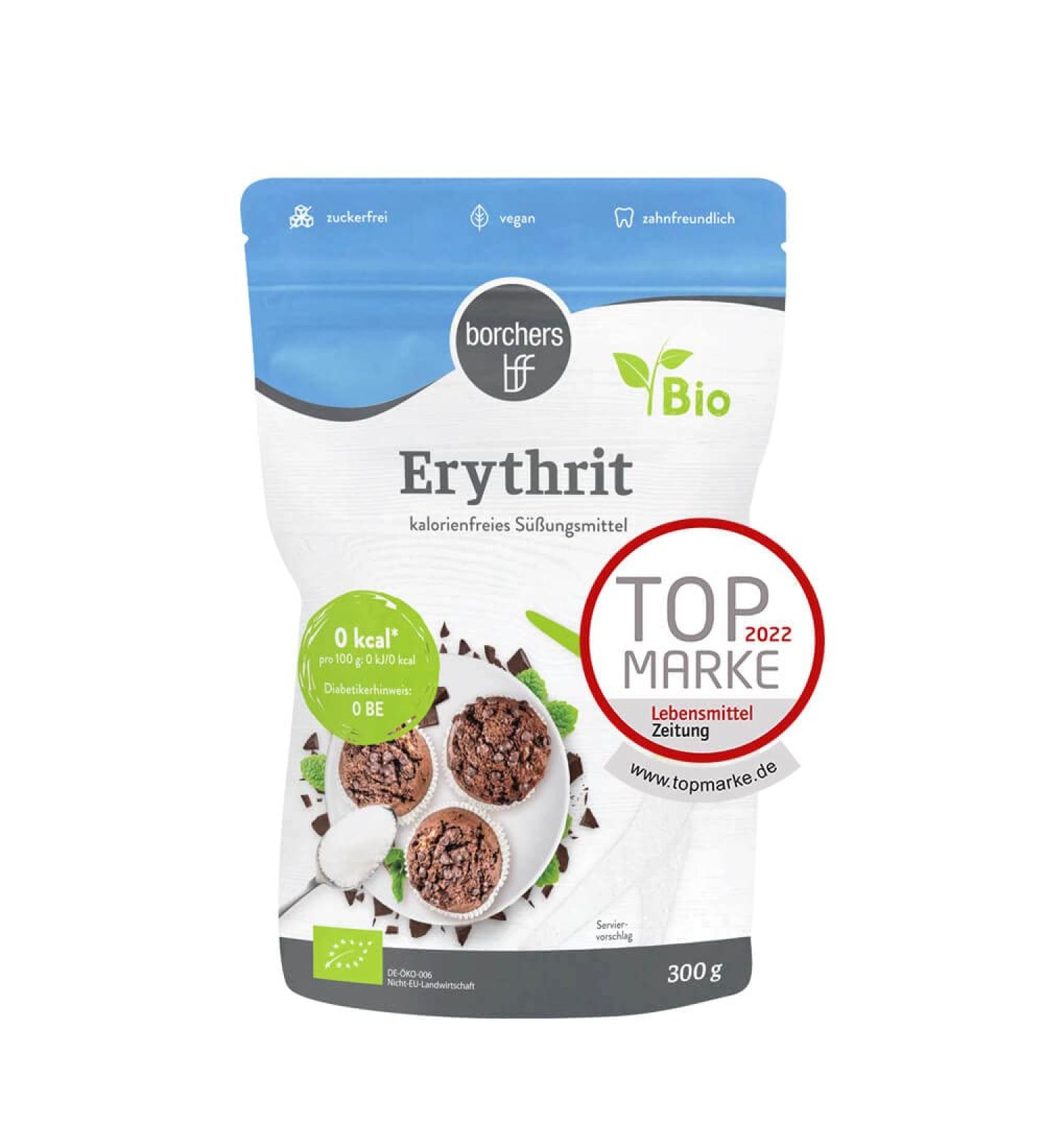 Borchers Organic Erythritol - Calorie-Free Sugar-Free Sweetener | Tooth-Friendly | 300g - Shop Now! - Buy Online on GoSupps.com