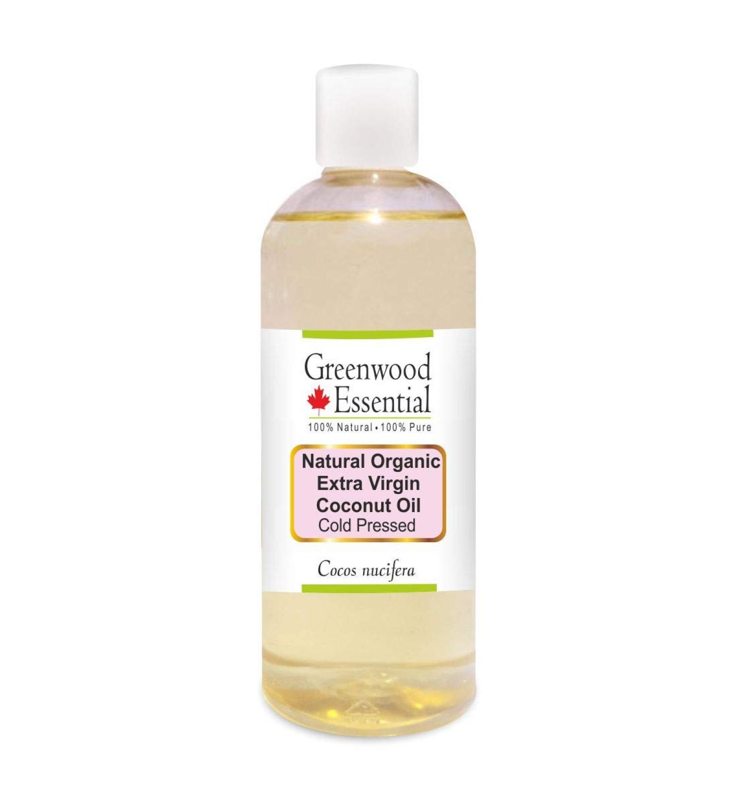 Greenwood Essential Natural Extra Virgin Coconut Oil 200ml - Cold-Pressed Therapeutic Quality Cocos Nucifera | International Shipping - Buy Online on GoSupps.com