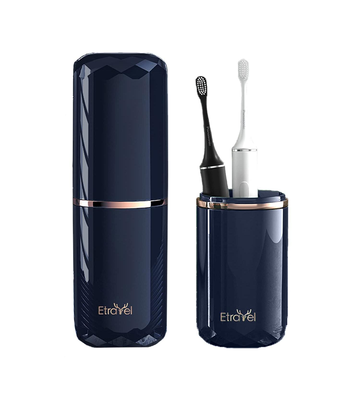 Etravel Travel Toothbrush Case And Cover - Luxury Toothbrush Holder Portable Travel Organizer Camping Supplies Electric Toothbrush Case For Travel - 4 Colors Navy  - Buy Online on GoSupps.com