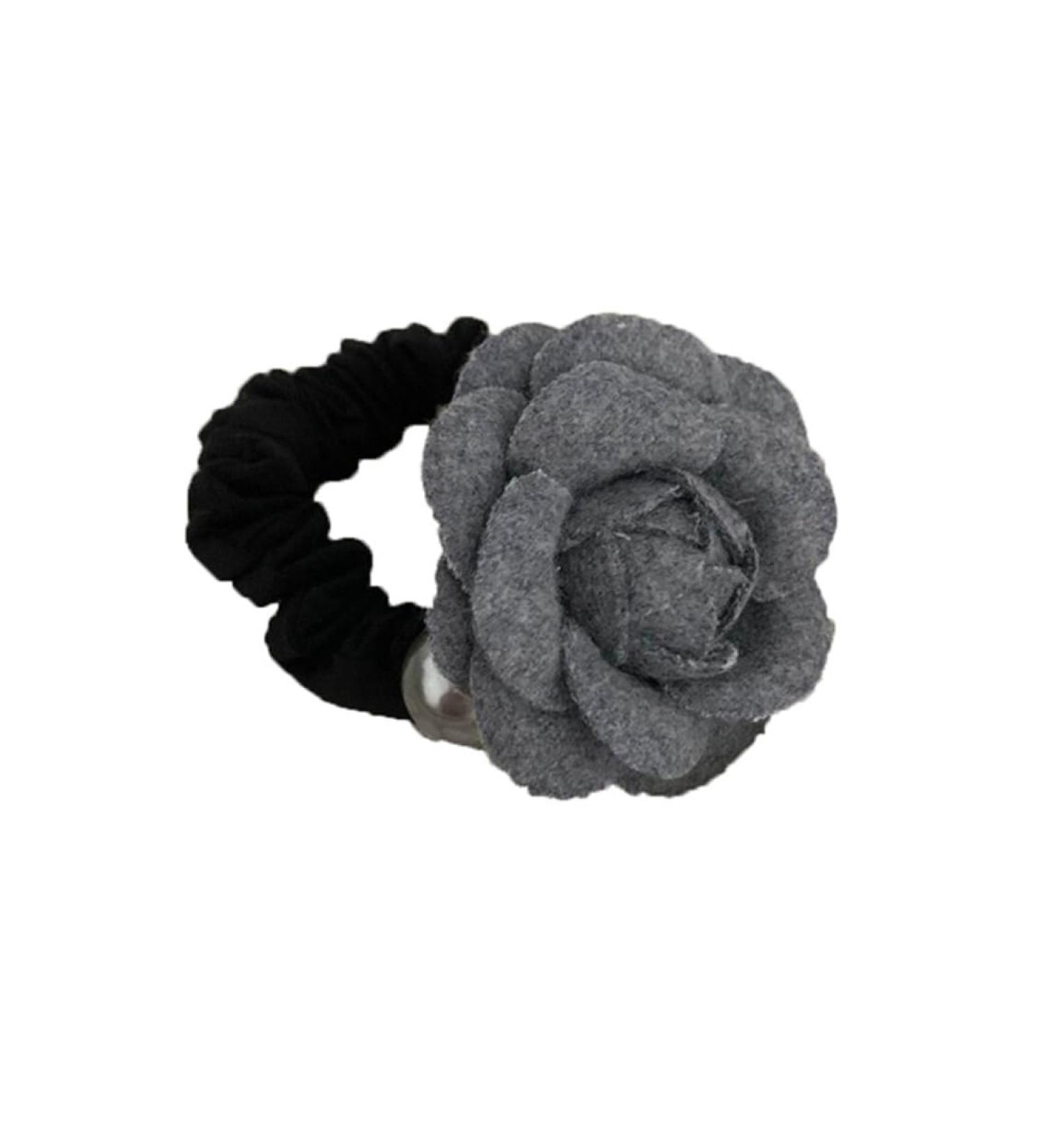 Hair Band Rope Camellia Flower Ponytail Holder Scrunchie Hairband Accessories Flower Elastics Hair Ties Stretchy Rubber Hairband Slim Headband Scrunchies Ponytail Holder Ring Loop for Women Girl - Buy Online on GoSupps.com