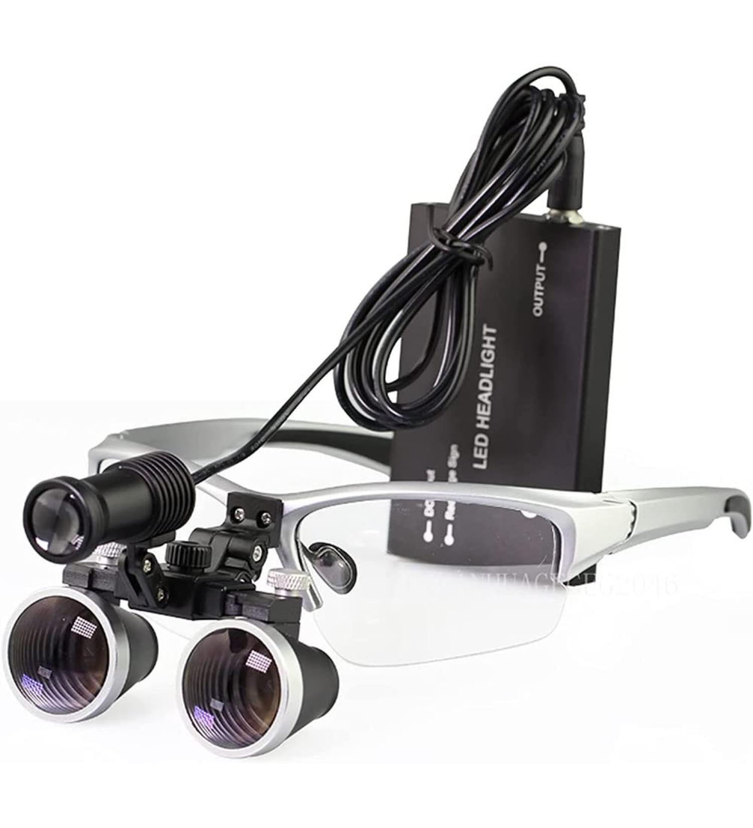 Surgical Binocular Loupes Headband Magnifier 2.5X/3.5X420mm Rechargeable Dental Loupes Magnifier Head Mount Magnifying Glass 5W Portable LED Headlight Plug In Clip Head Lig(Size:3.5X Color:Silver) - Buy Online on GoSupps.com