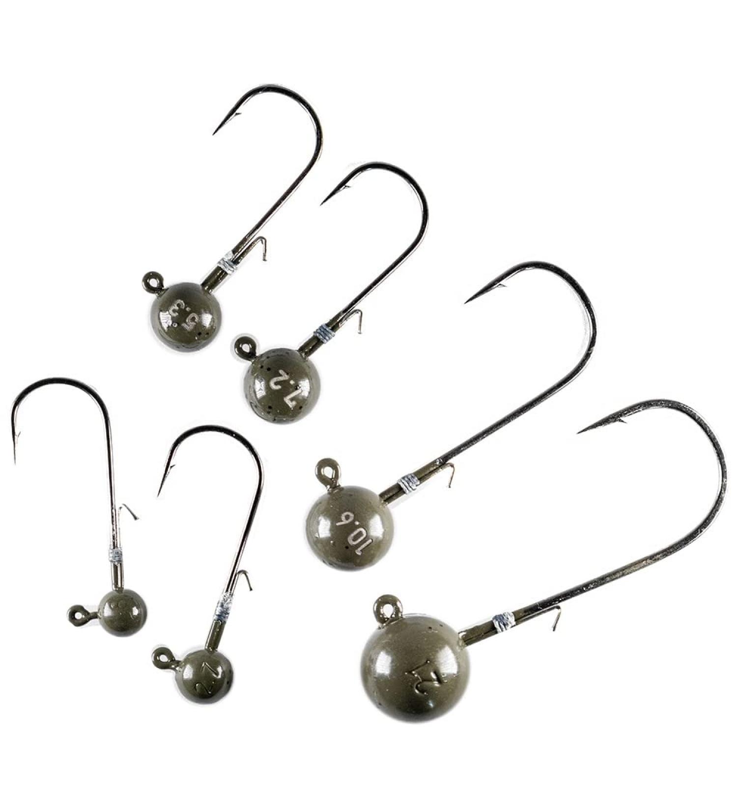 Tungsten jig heads LMAB lead-free jig hook set for rubber fish & rubber baits for fishing on perch pikeperch all sizes and weights hook size 6/0 10.6 grams