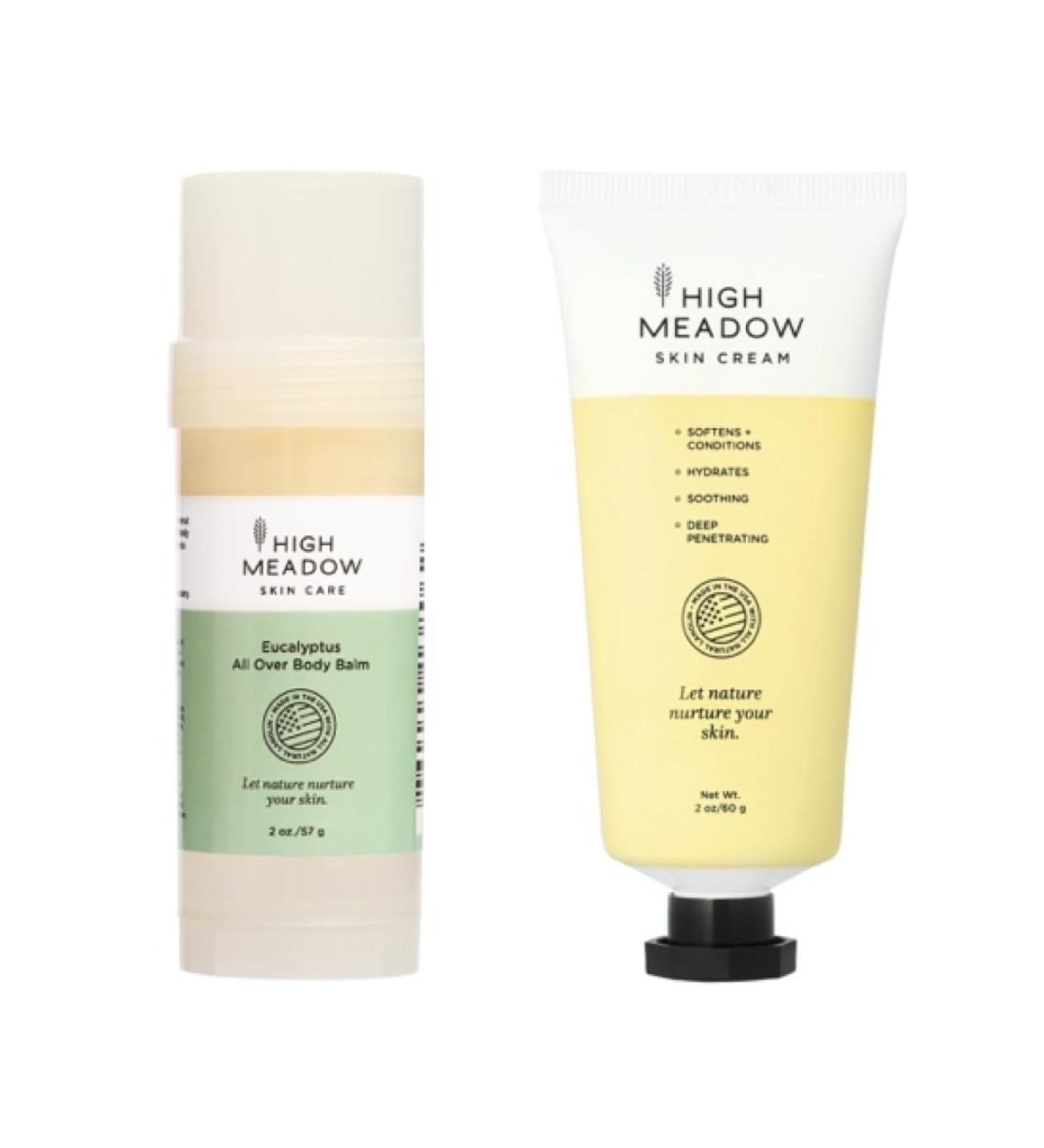 High Meadow Skin Care Bundle - Natural Lanolin Skin Stick and Cream Set for Intensive Hydration Moisturizing and Repair - Shea Butter Beeswax Vitamin E - Great for Dry Skin. - Buy Online on GoSupps.com