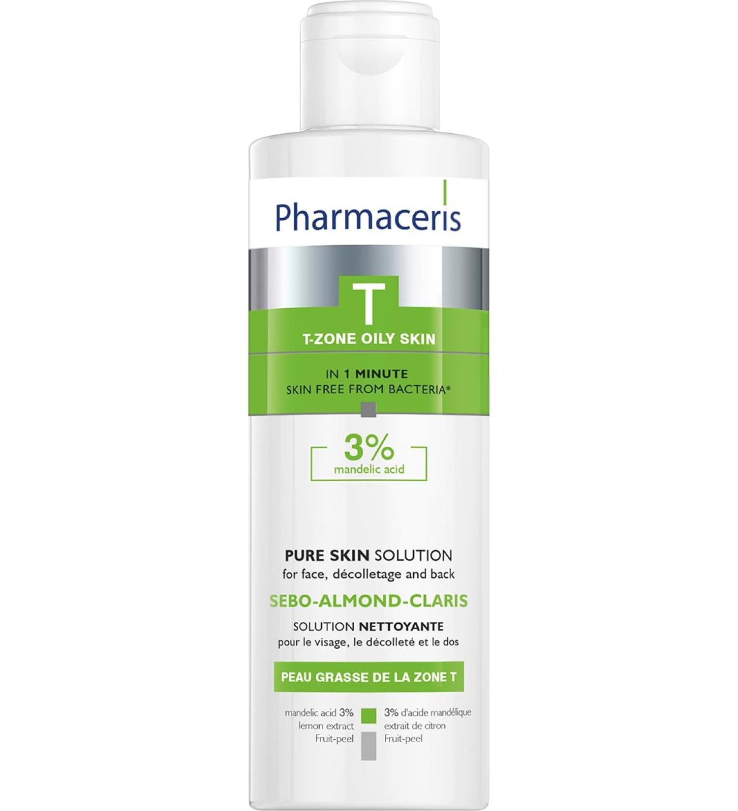 Pharmaceris T Sebo-Almond-Claris Face Cleanser for Acne Skin Back and Neckline Cleanser Bacteriostatic Cleansing Fluid Almond Acid Lemon Extract - 190 ml - Buy Online on GoSupps.com