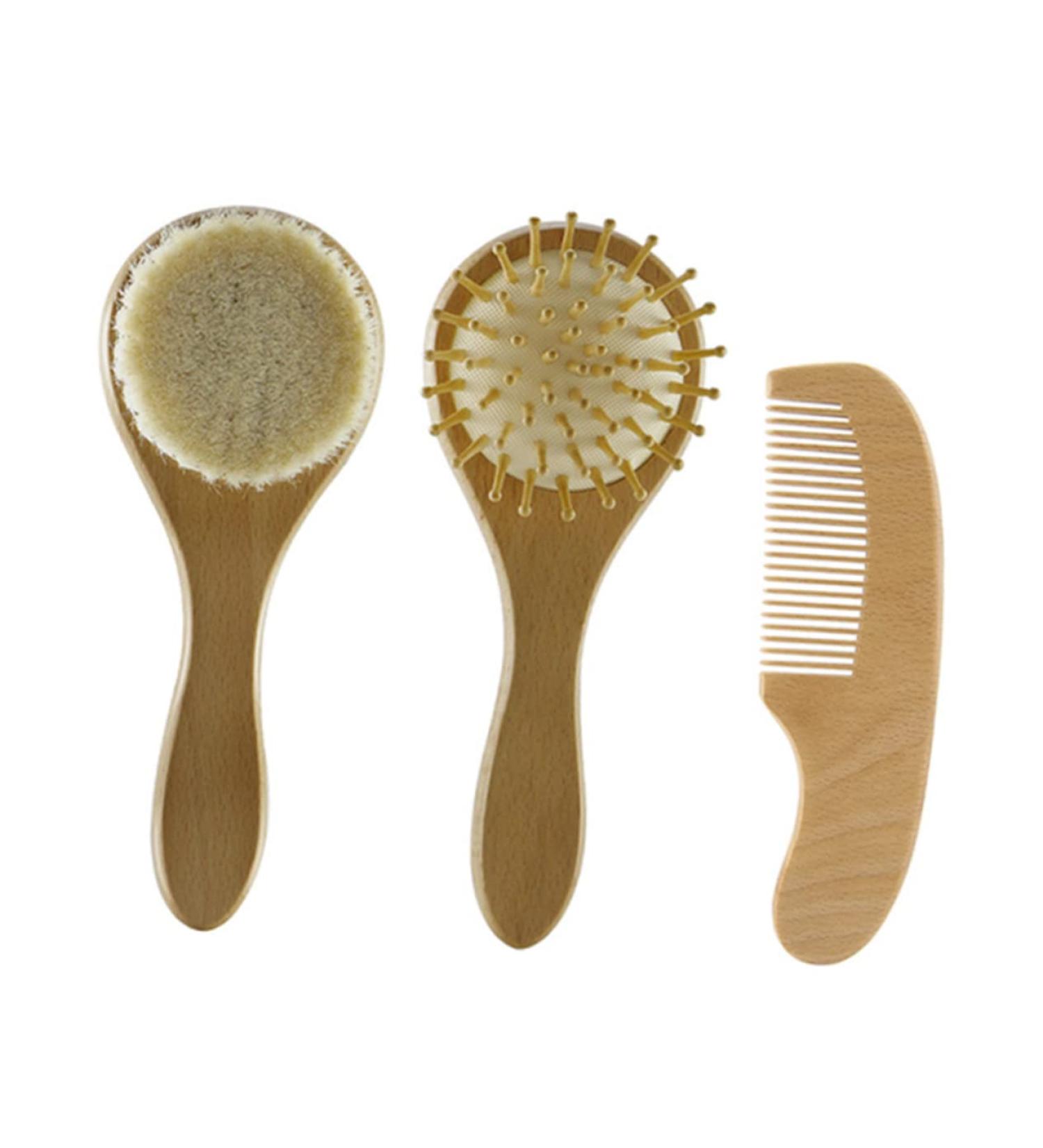 FOMIYES 3pcs Bath Brush Set for Kids | Baby Grooming Kit with Shower Pouf Brush and Comb - Buy Online on GoSupps.com