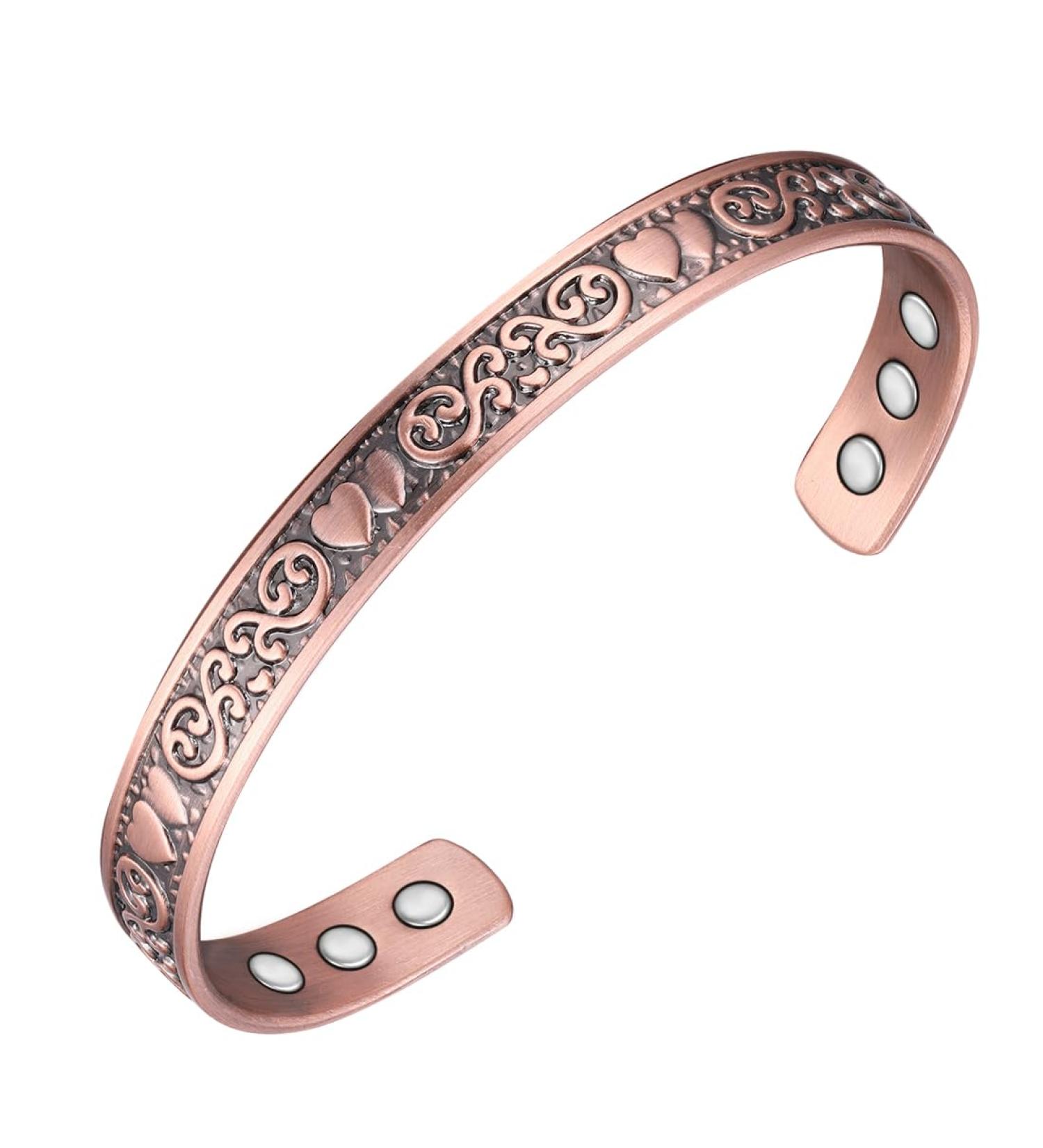 Vicmag Copper Magnetic Bracelet for Women - 99.99% Pure Copper - 6X Ultra Strength Magnets - Adjustable Size - Gift Box Included - Buy Online on GoSupps.com