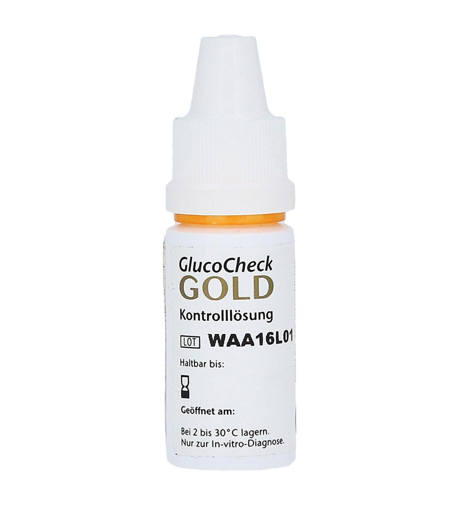 GLUCO CHECK GOLD control solution medium 4 milliliters