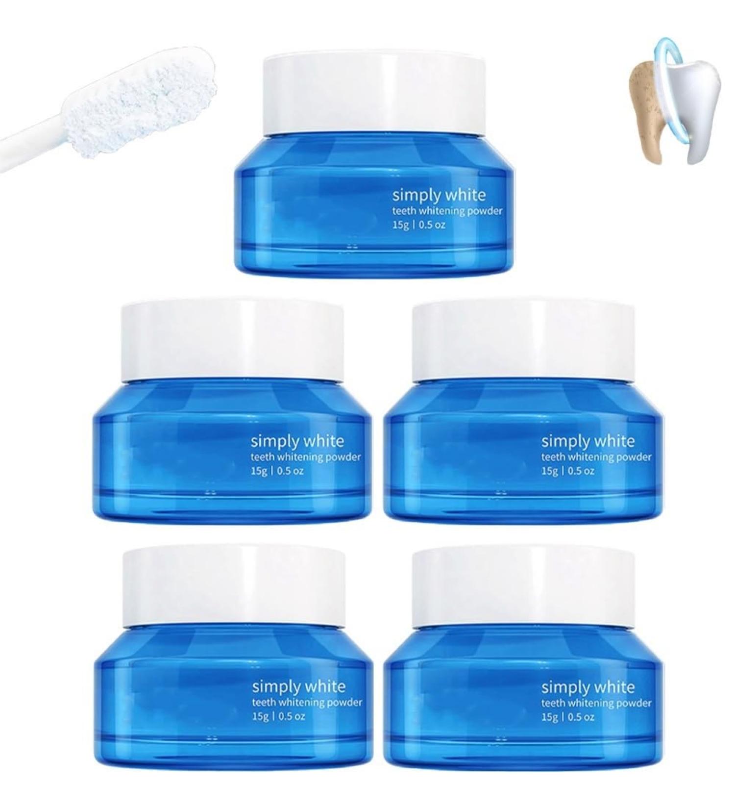Natural Teeth Whitening Powder - Instant Stain Removal No Sensitivity Enamel-Safe - 5pcs - Buy Online on GoSupps.com