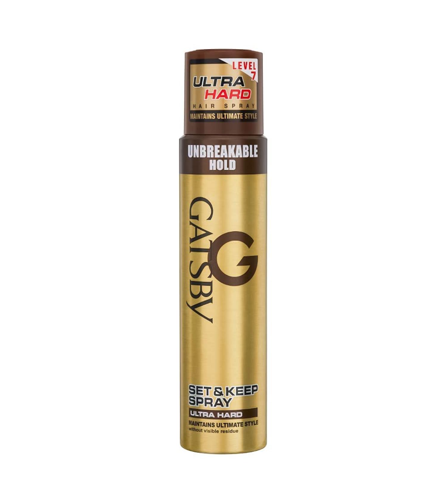 Gats'by Set & Keep Hair Spray - Ultra Hard 250ml | Quick Drying Long Lasting Hold No Flaking Natural Shine & Easy Wash Off | Contains UV Ray Protector | Hair Spray For Salon Like Finish - Buy Online on GoSupps.com
