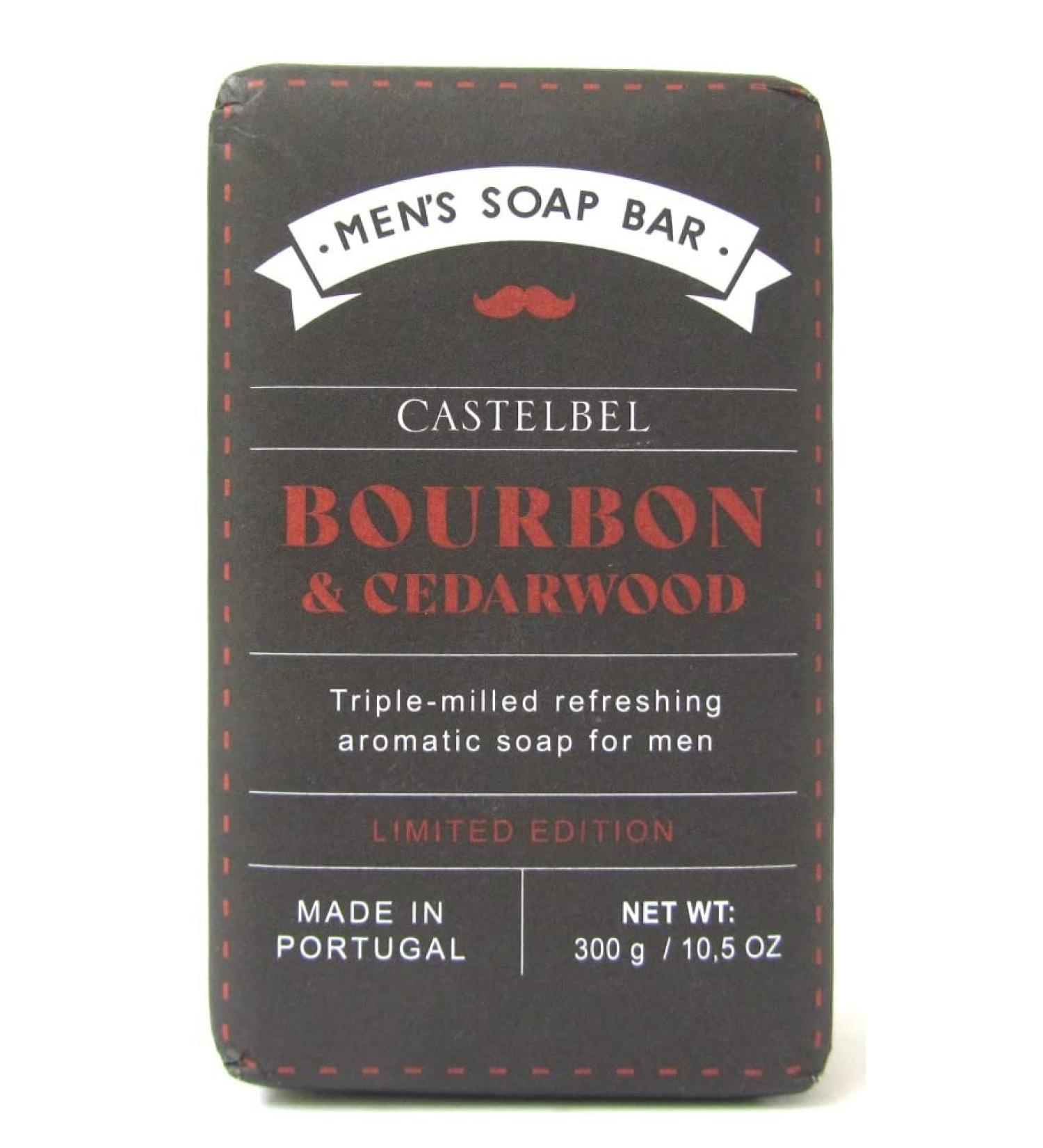 Castelbel Bourbon & Cedarwood Men's Soap Bar - Refreshing Aromatic 10.5 oz | Limited Edition International Shipping - Buy Online on GoSupps.com