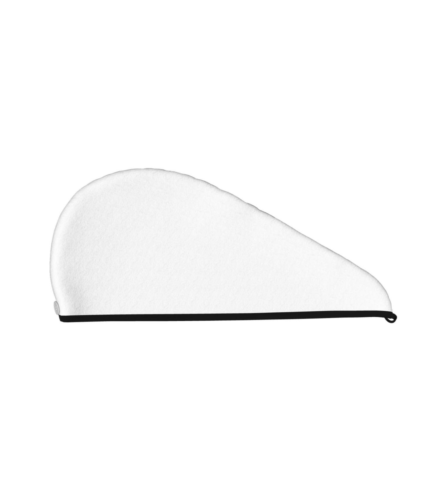 Quick-Dry Hair Towel Wrap with Button - White Towel Turban for Effortless Hair Drying - Buy Online on GoSupps.com